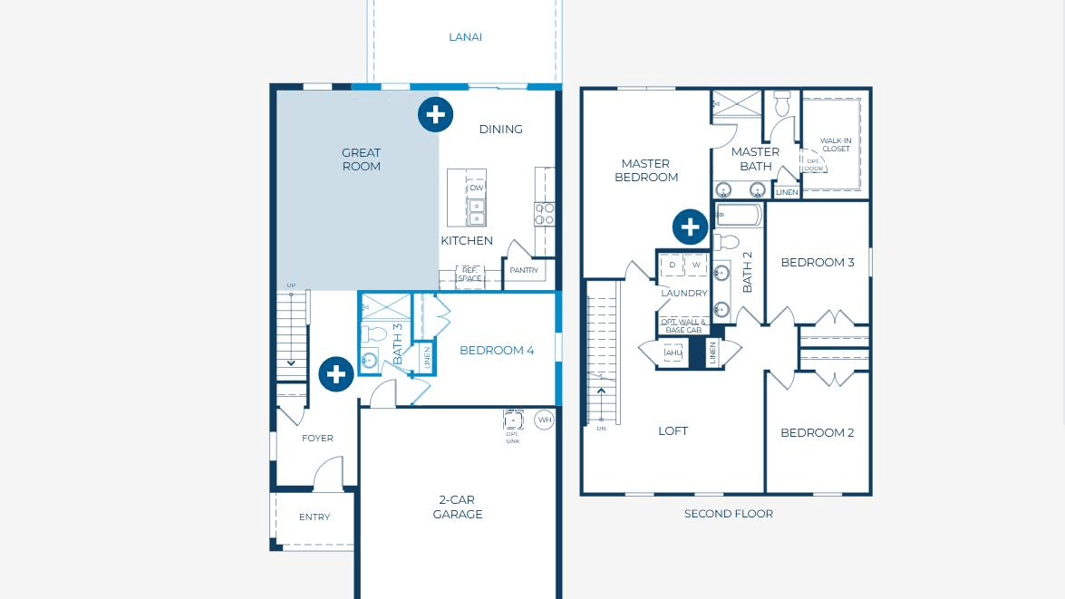 Lancaster A 4 Bed, 3 Full Bath Floor Plan with Hip Screened