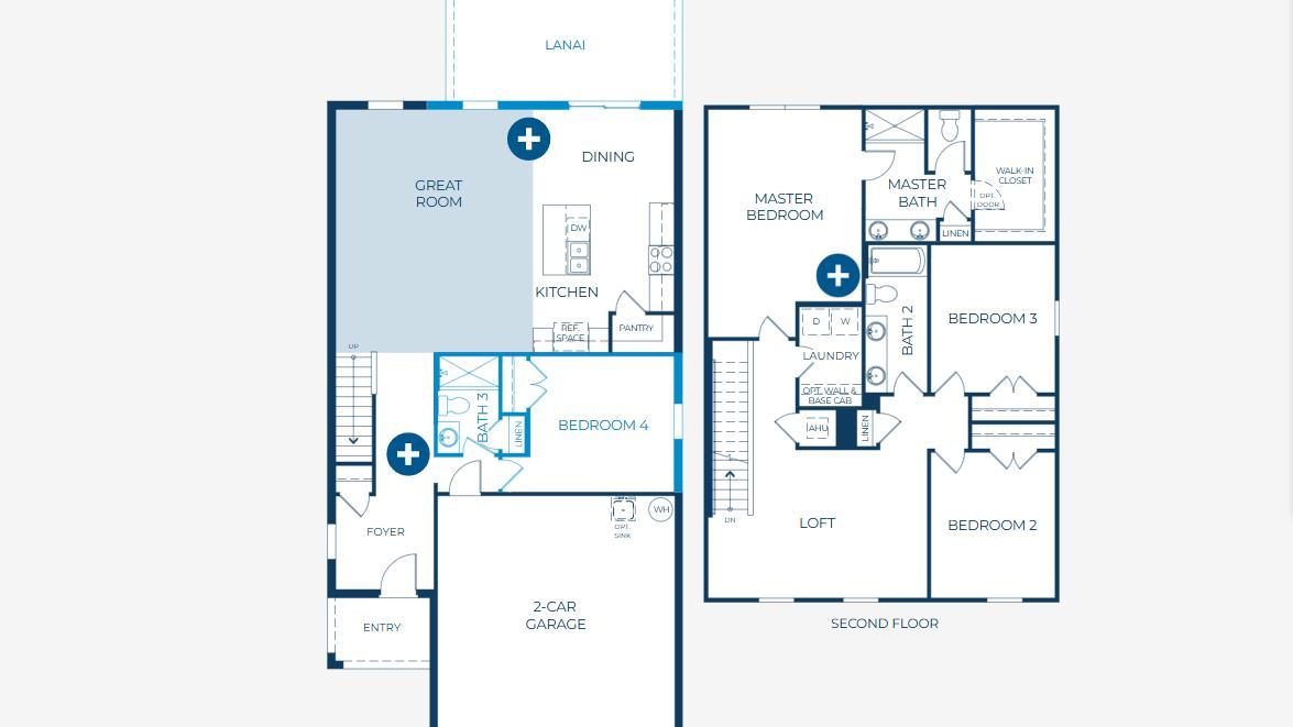 Lancaster A 4 Bed, 3 Full Bath Floor Plan with Hip Screened