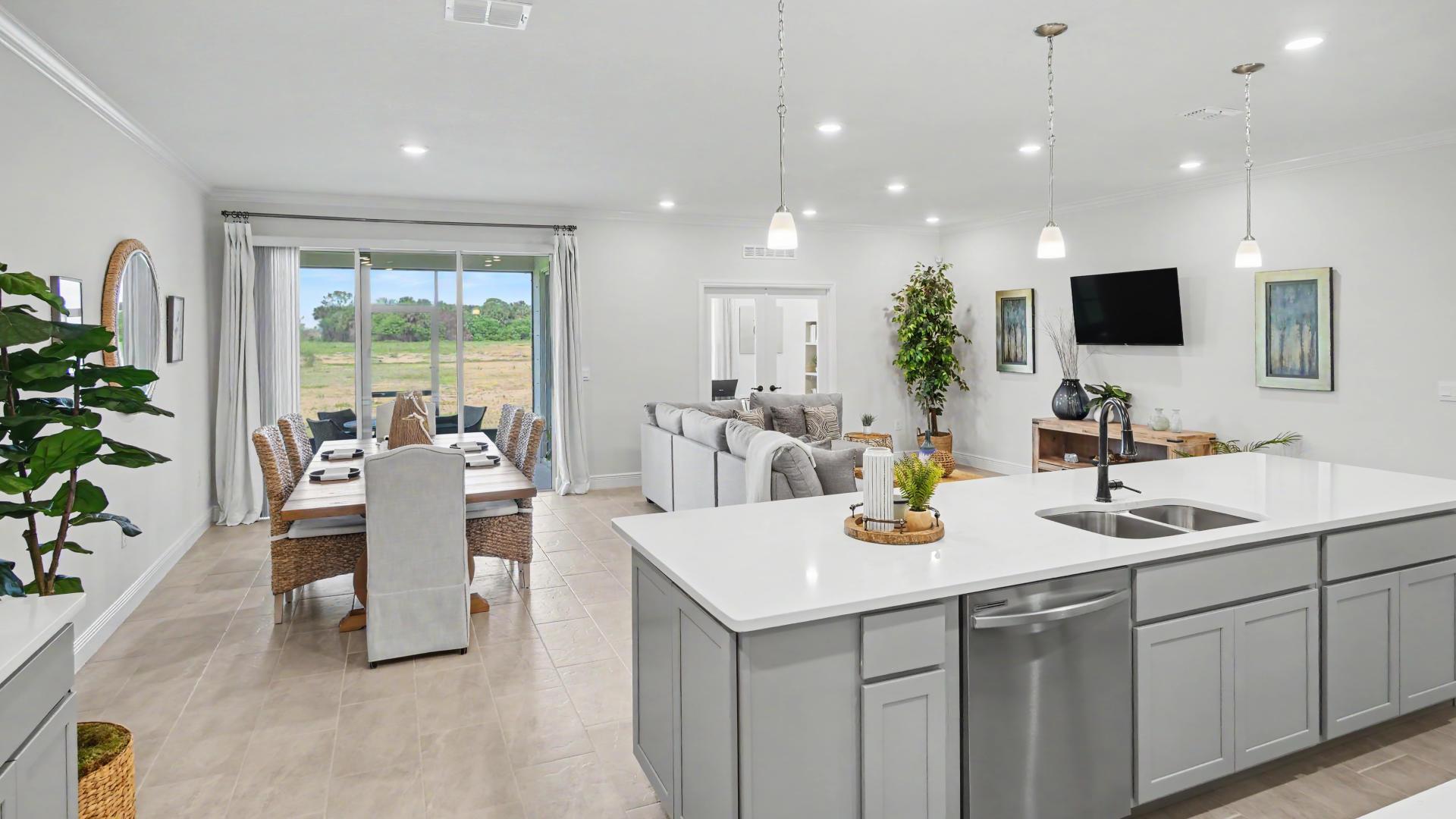 Open floor plans make it easy to prepare dinner and still be together with family and friends.