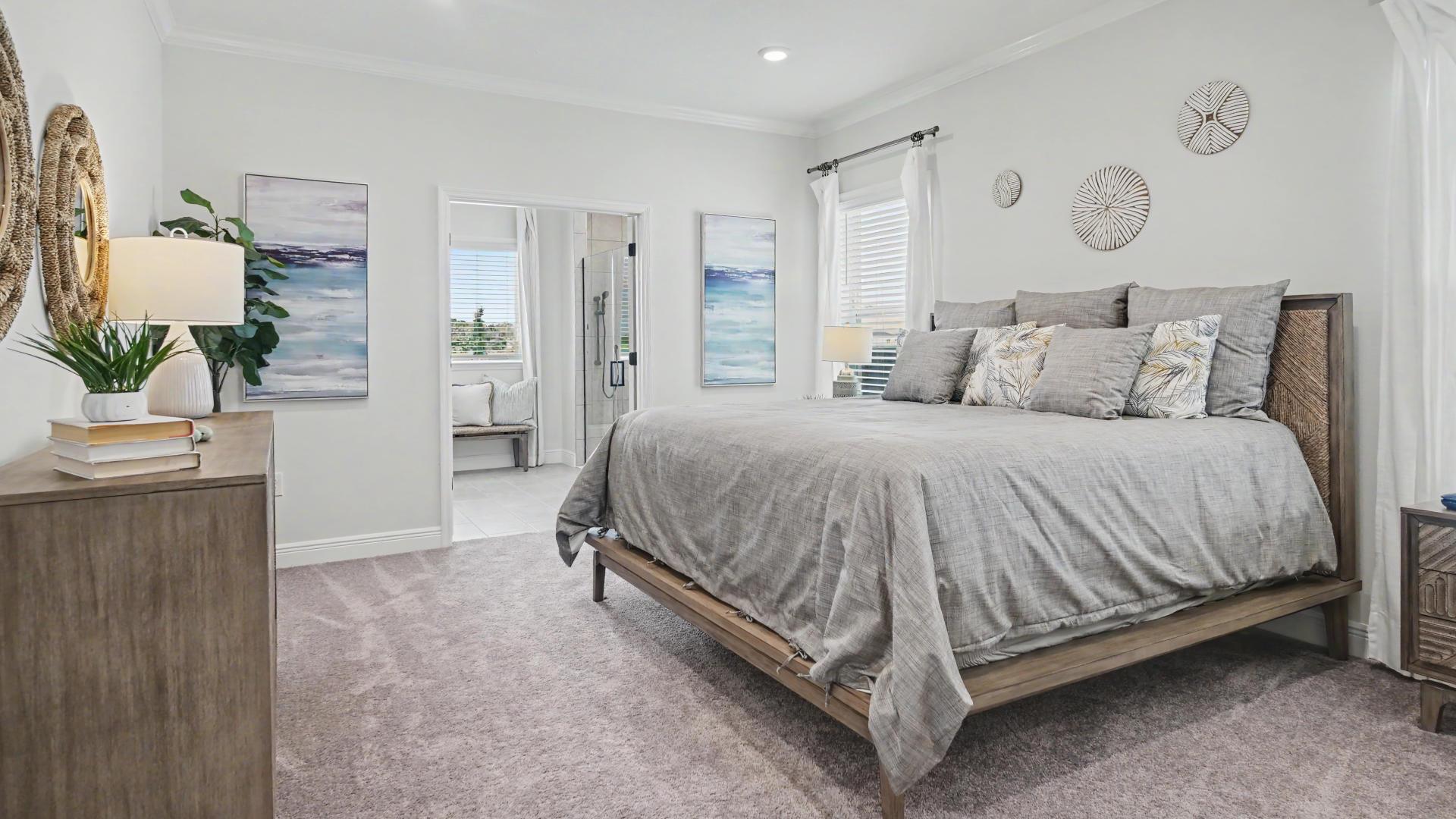 Retreat to your private master bedroom at the end of the day.
