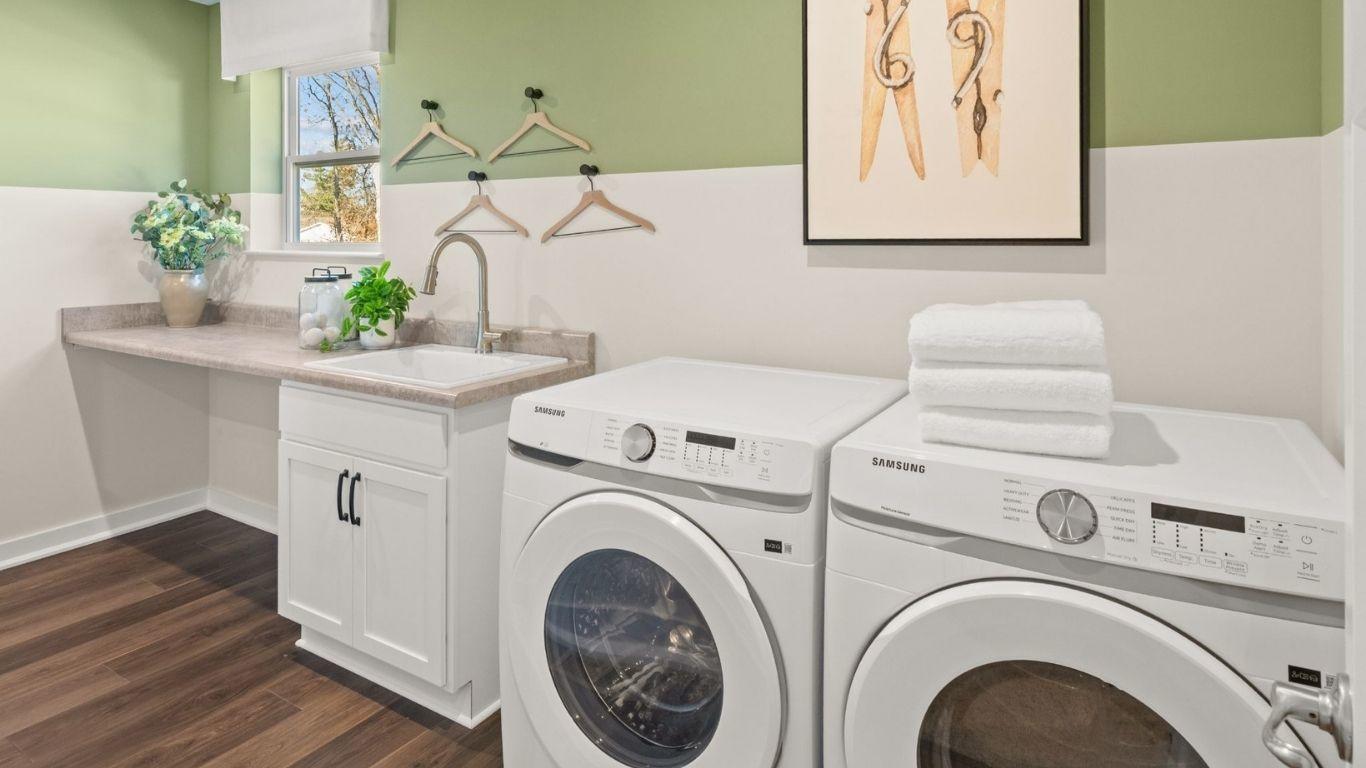 Have a spacious second floor laundry room and say goodbye to carrying heavy baskets.