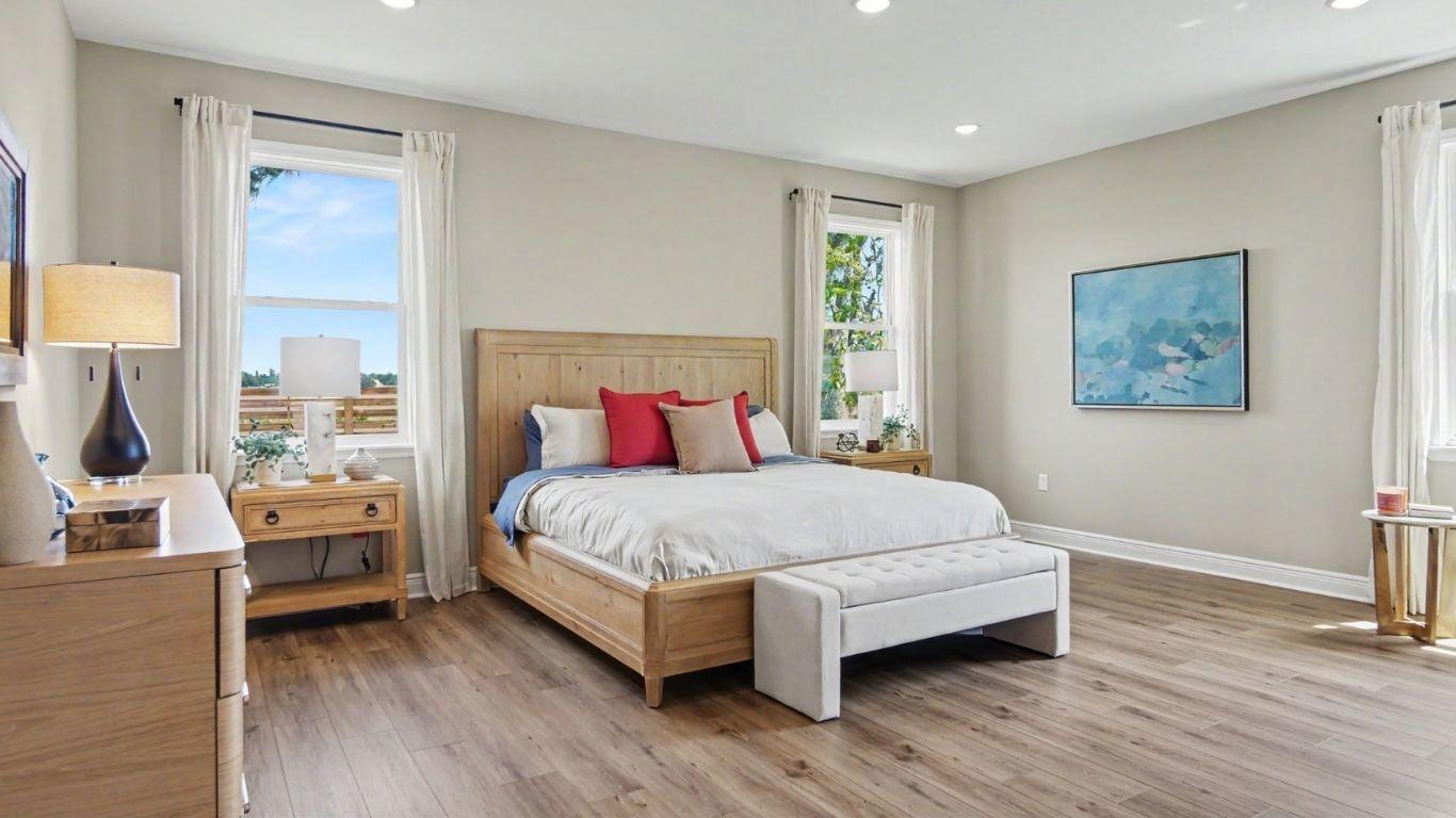 Spacious master retreat—rest easy knowing all your bedroom furniture will fit comfortably.