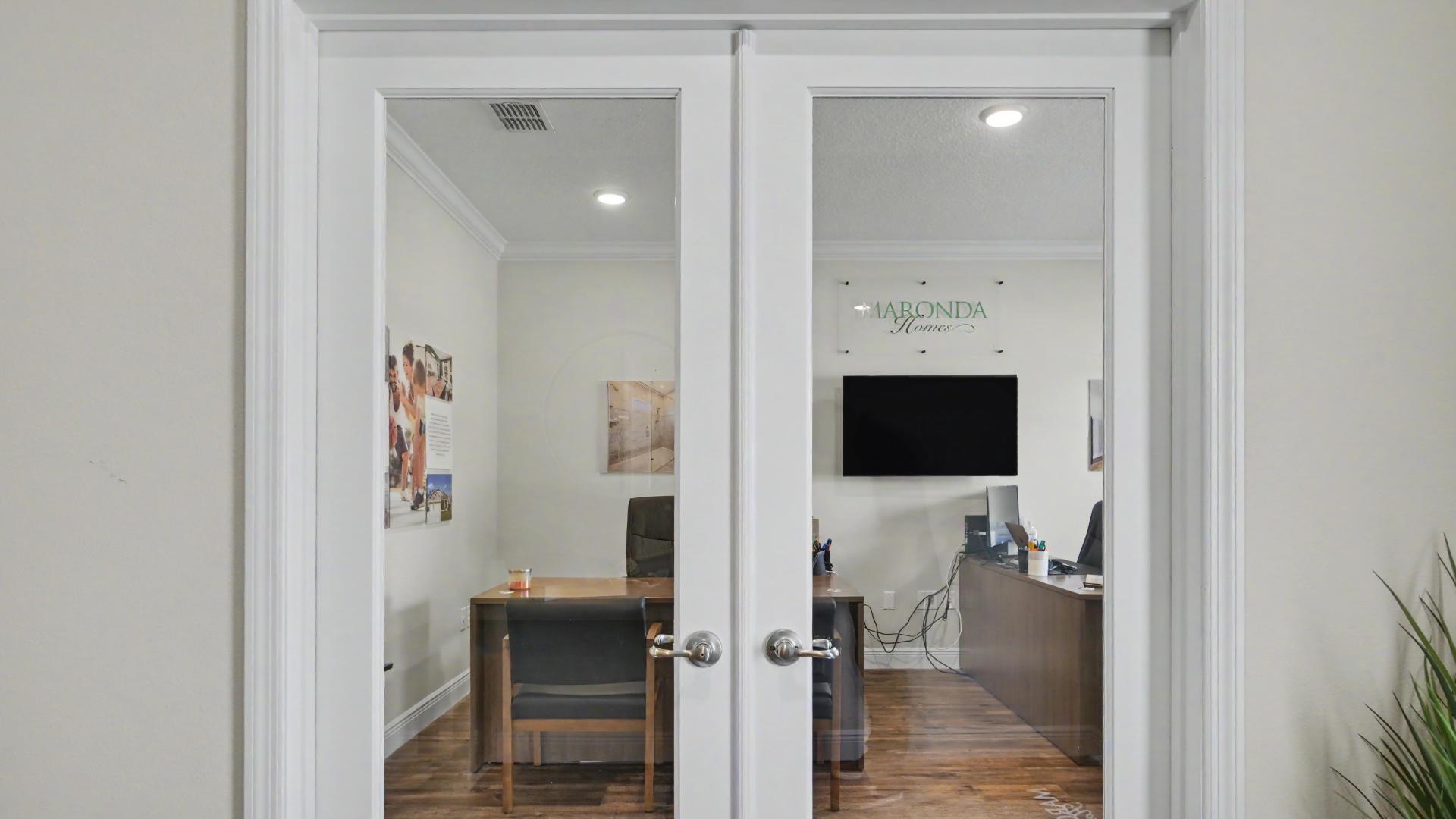 Flex spaces for a home office, gym, or play room.