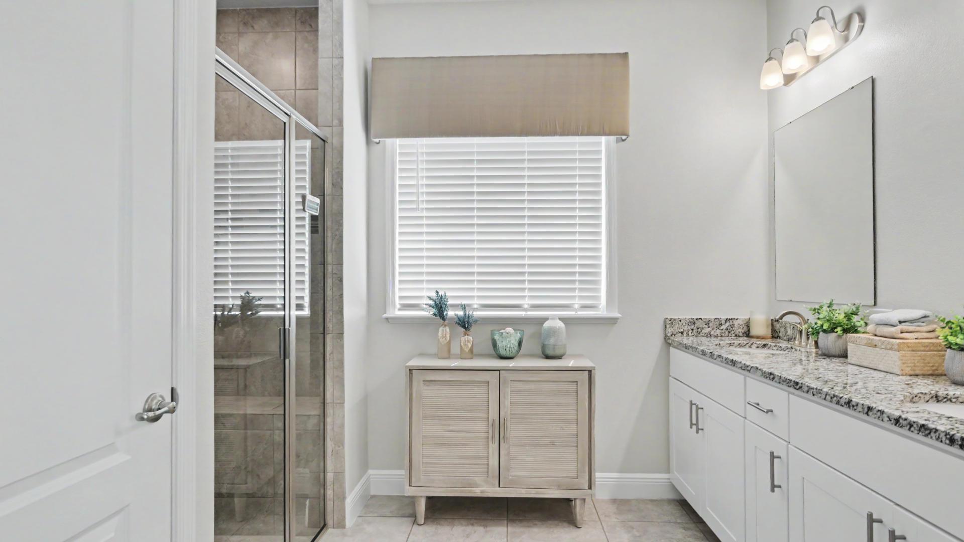 Master bedrooms with walk-in closets and modern bathrooms.