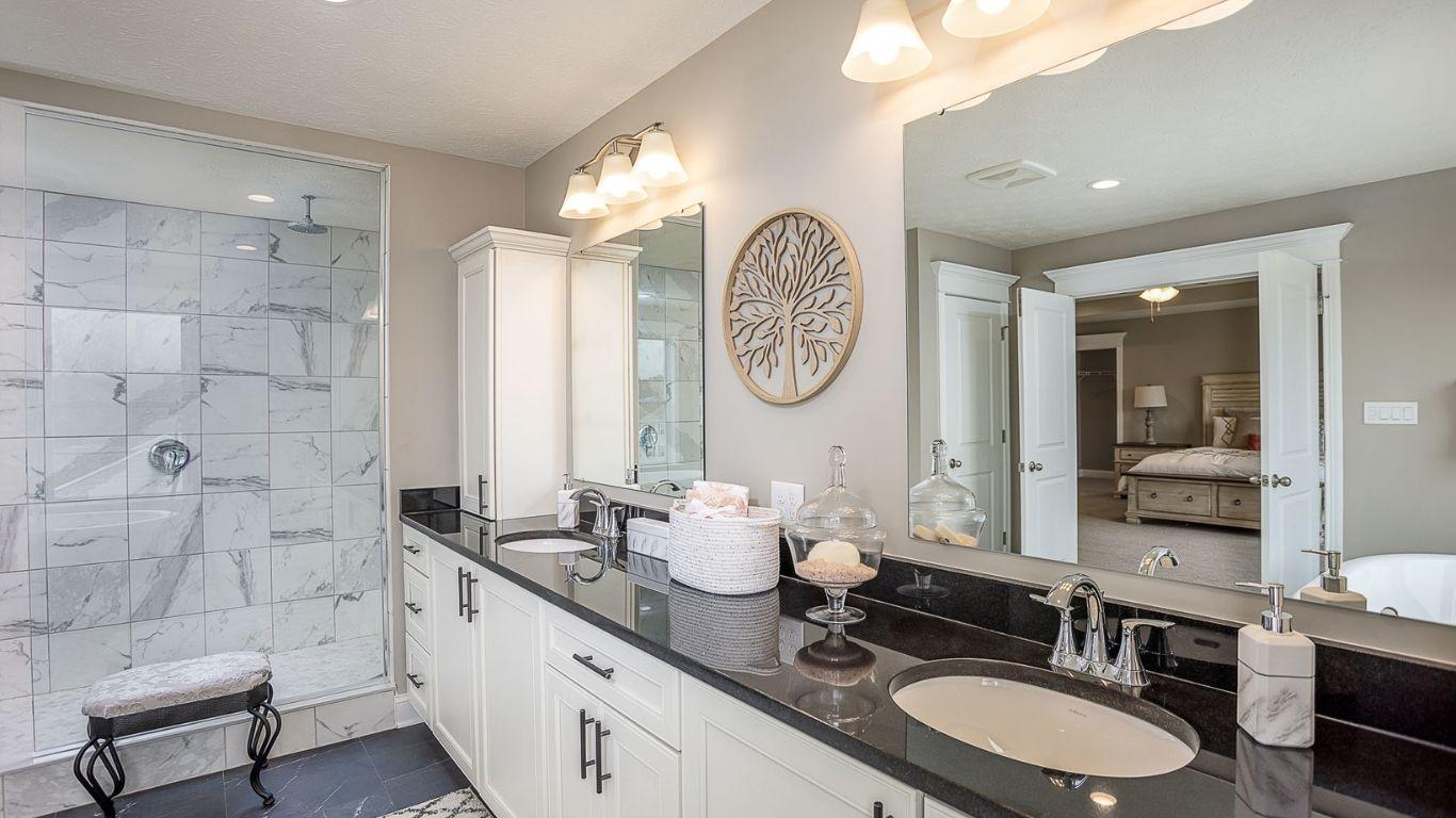Up to 6 bedrooms and 5.5 baths with dual vanities in the Master Suite.