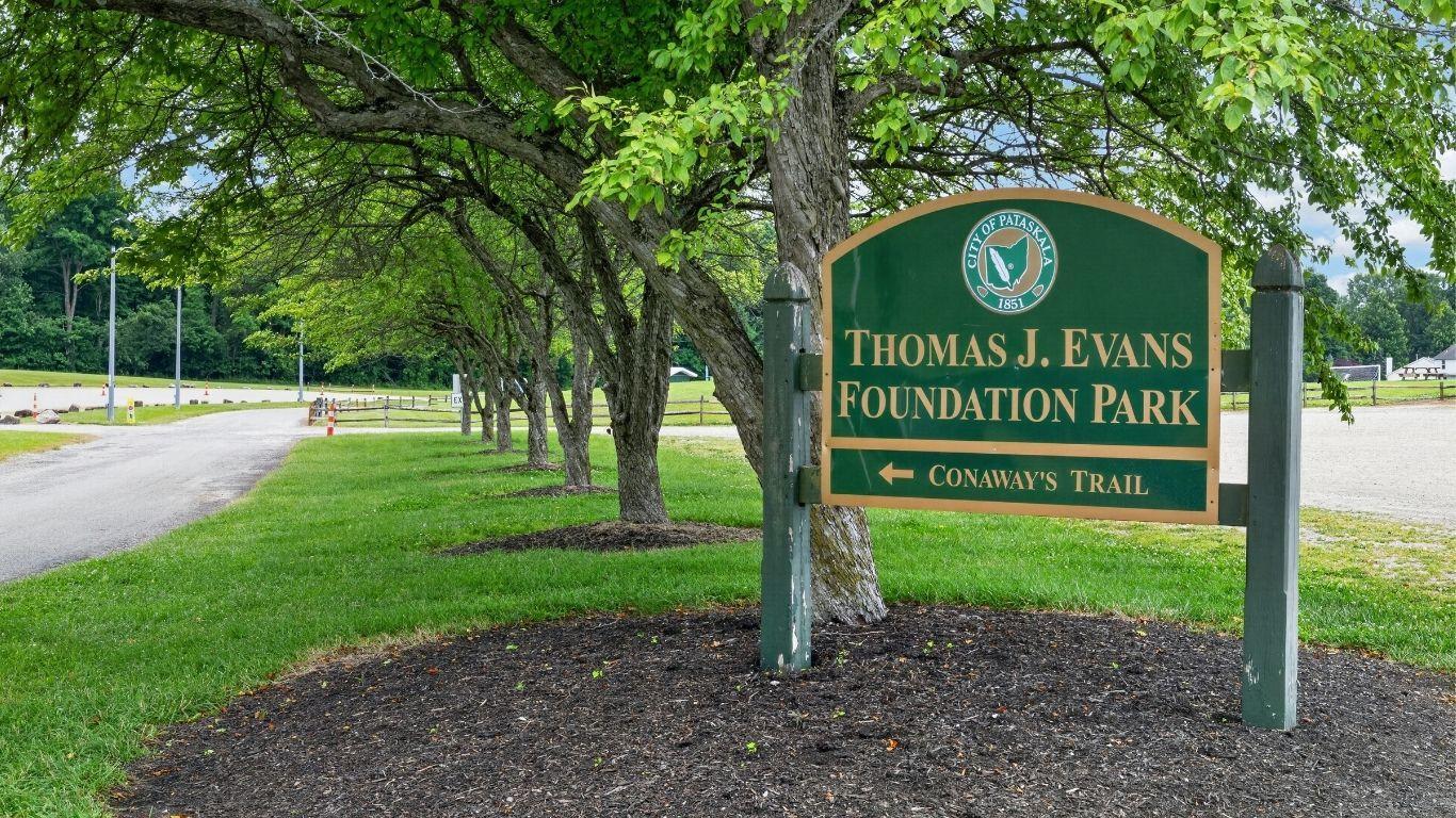 Thomas J. Evans Park is known for the best trails, playgrounds, and fishing pond in the area.