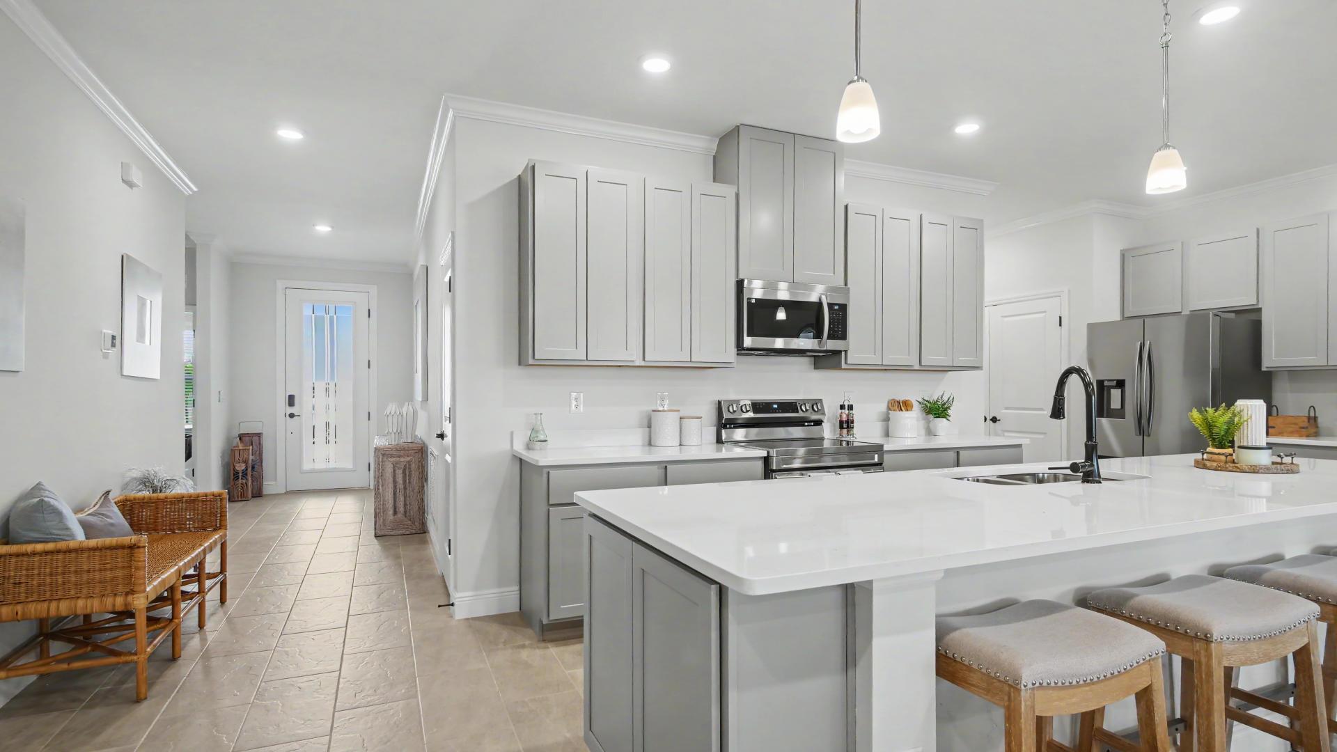 It’s all included – kitchen island, tile flooring, quartz countertops and more! Join the List!