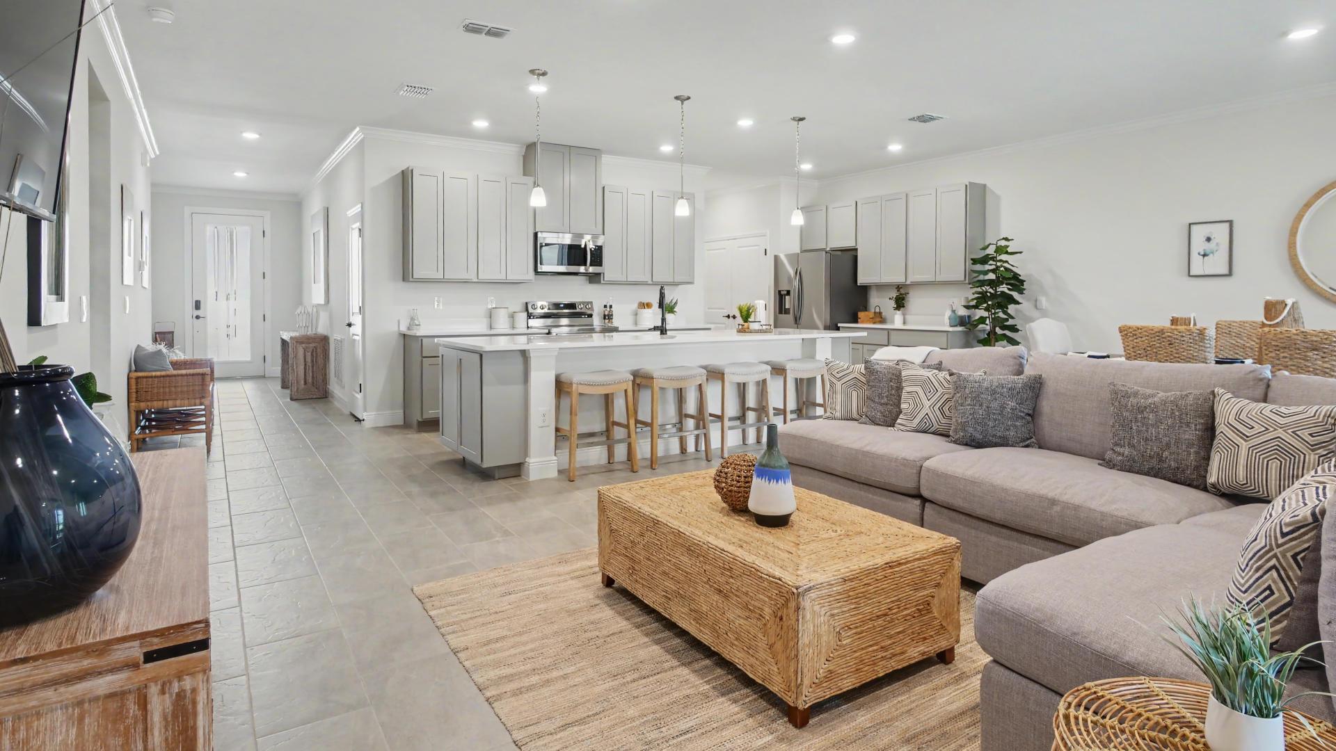 Make your home your own with an open-concept floor plan and up to 9' ceilings on the first floor.