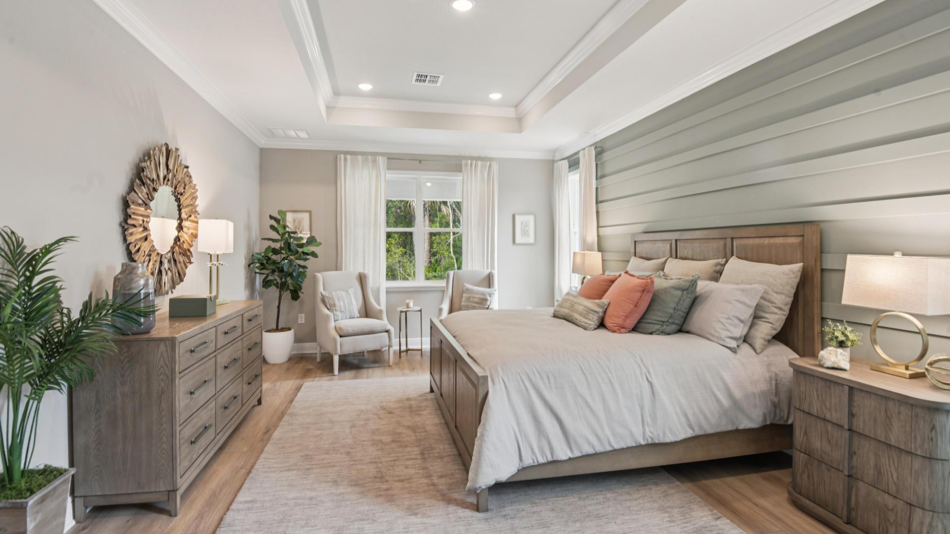 Master bedrooms with walk-in closets and modern bathrooms.
