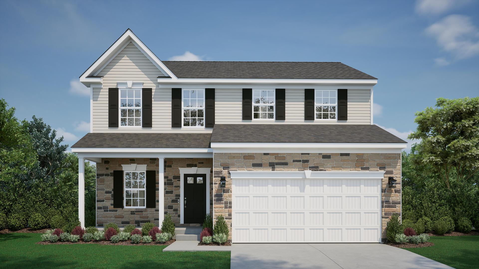 Elevation: G Opt Stone with Optional Front Porch