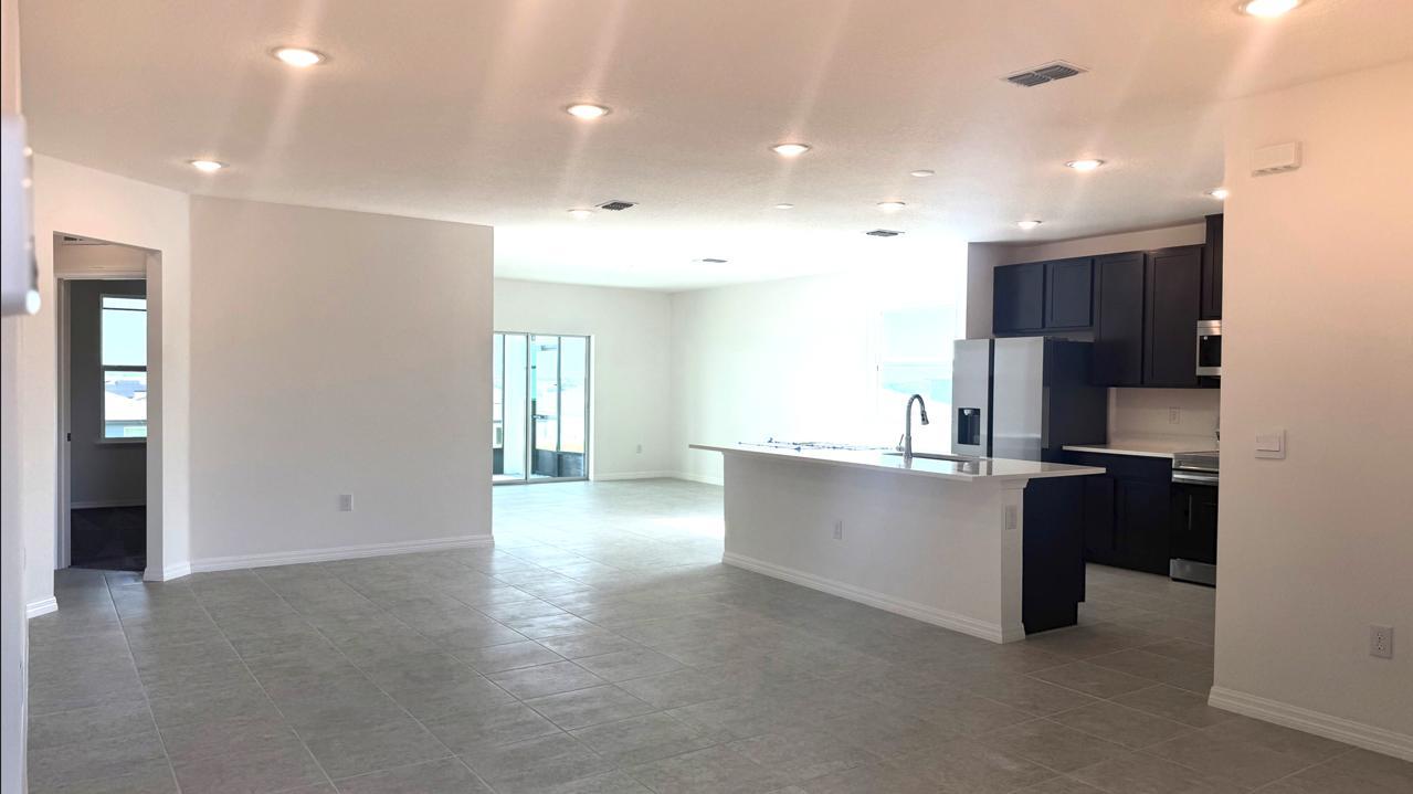 Large and open Great Room, Kitchen, and Flex Space