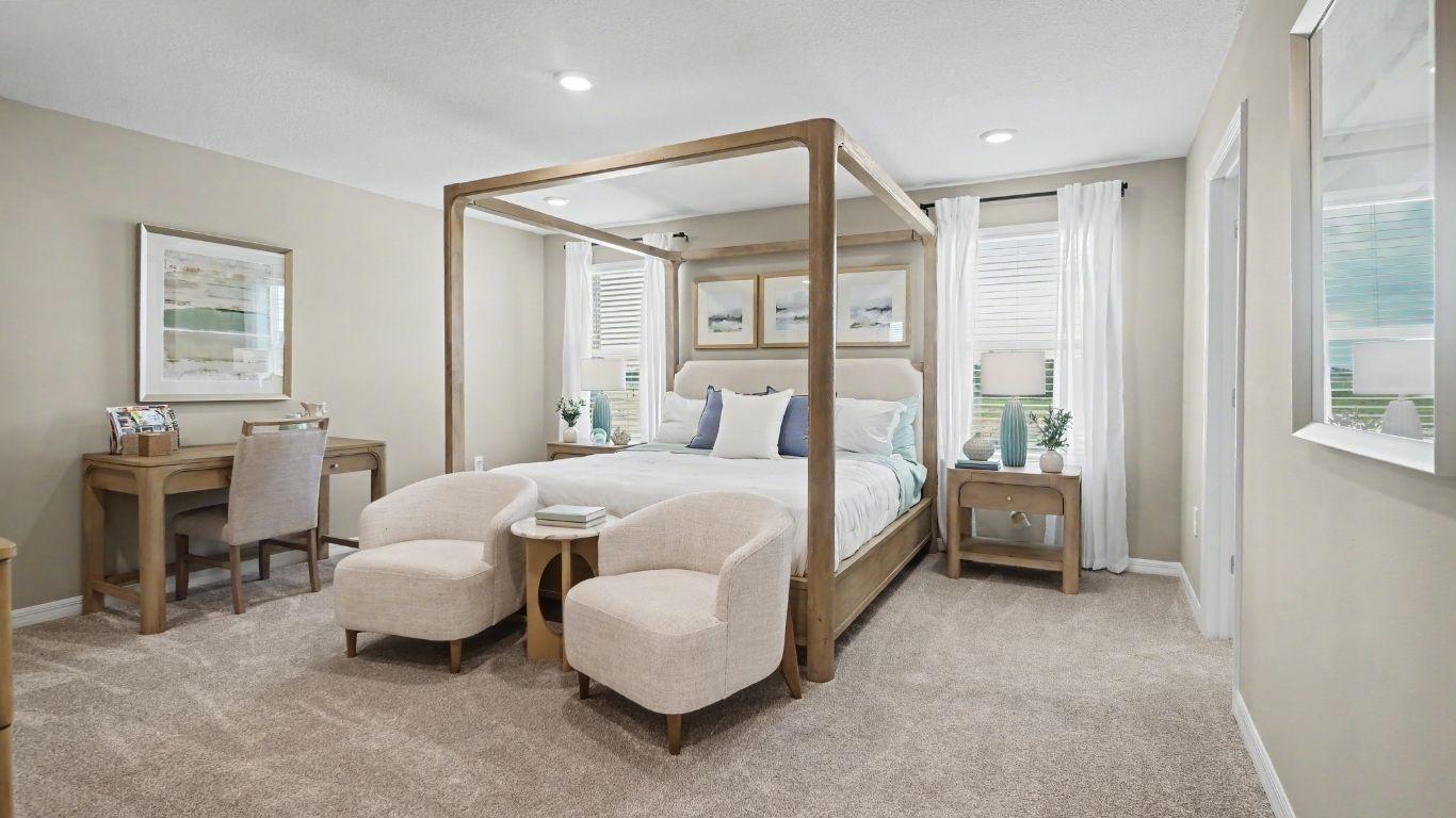 Rest easy in an owner's suite designed to fit all your bedroom furniture with ease.