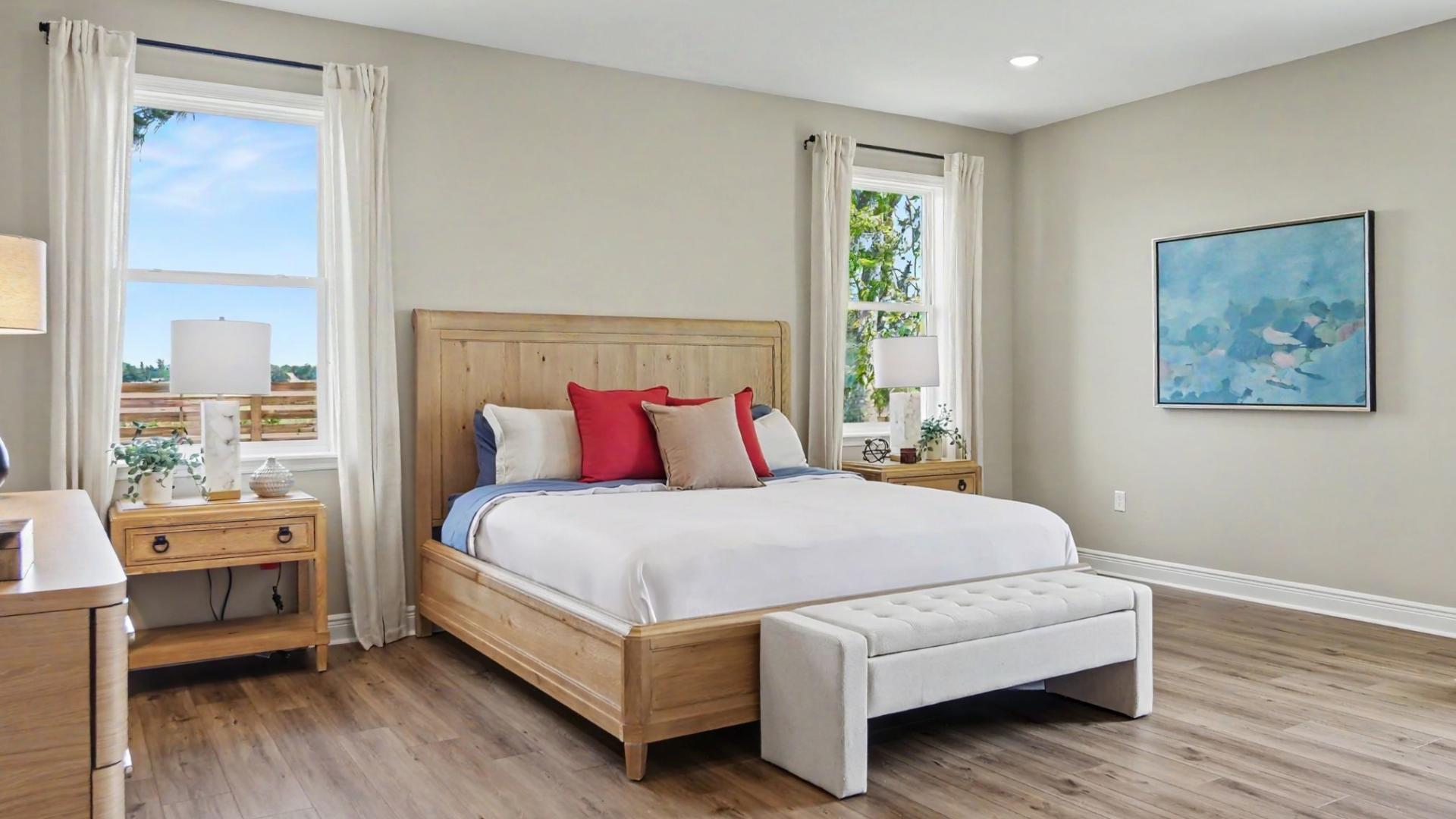 Your personal sanctuary is designed for relaxation, with plenty of room for all bedroom furniture.