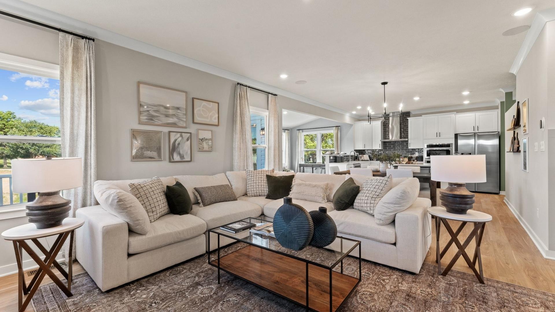 Kitchen, family room, and dining areas seamlessly flow, making it easy to host friends and family.