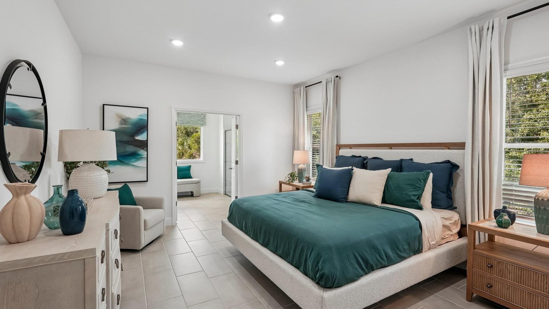 Unwind in your master suite at the end of a long day.