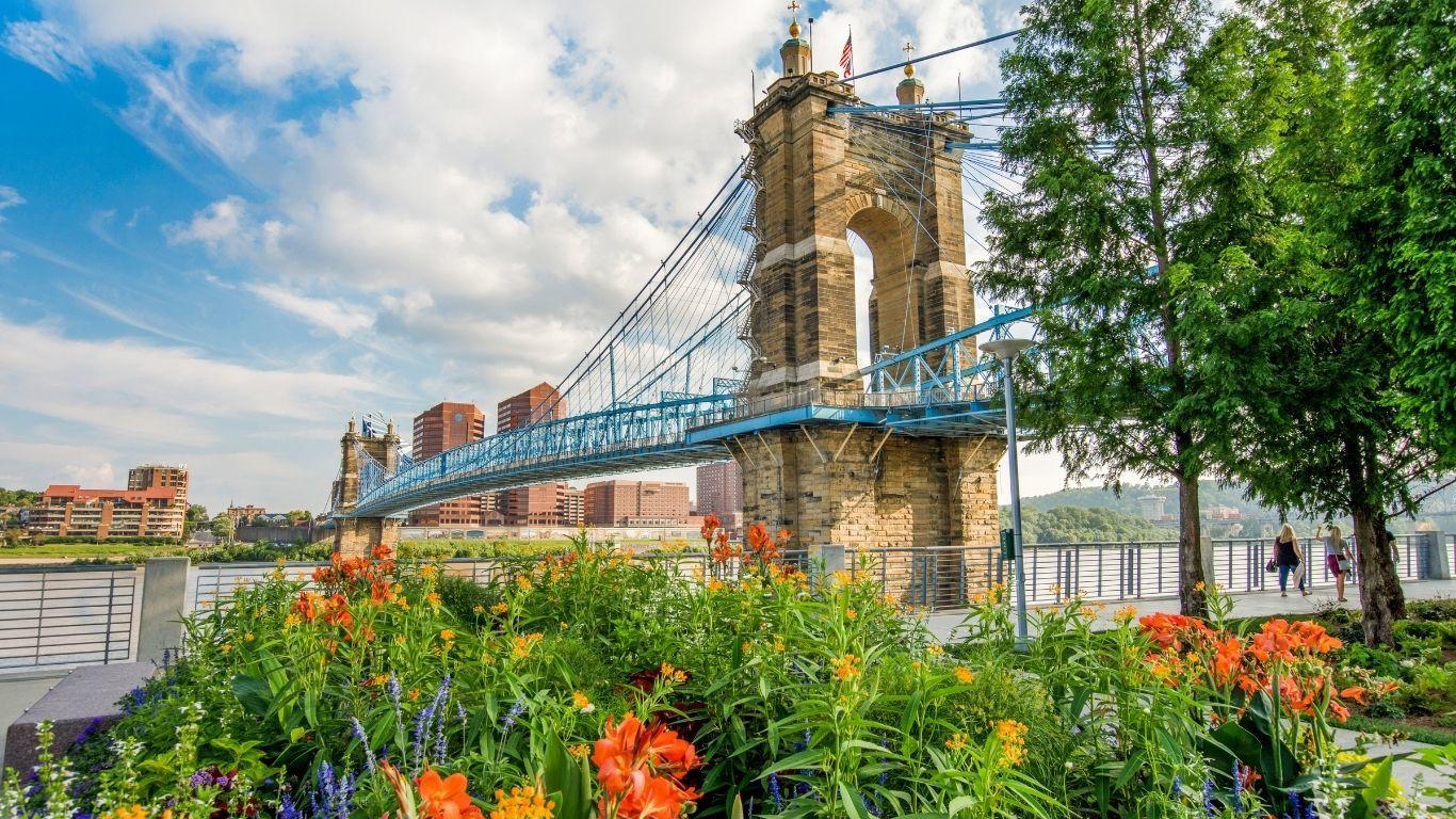 Downtown Cincinnati is 30-minutes for games, shows, and work.