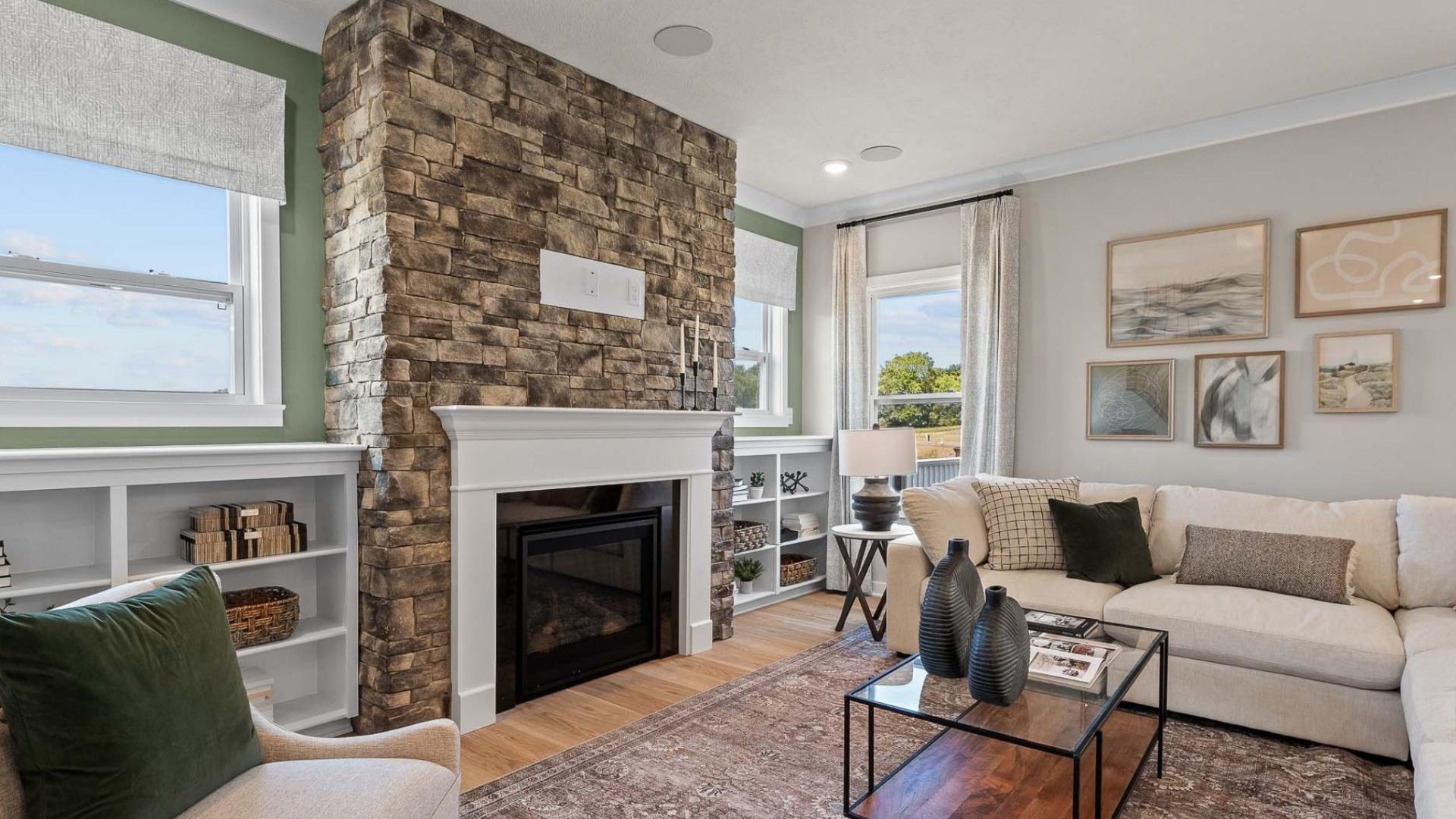 Have a beautiful new home you can personalize with built-in bookcases, fireplace, drop zone and more!