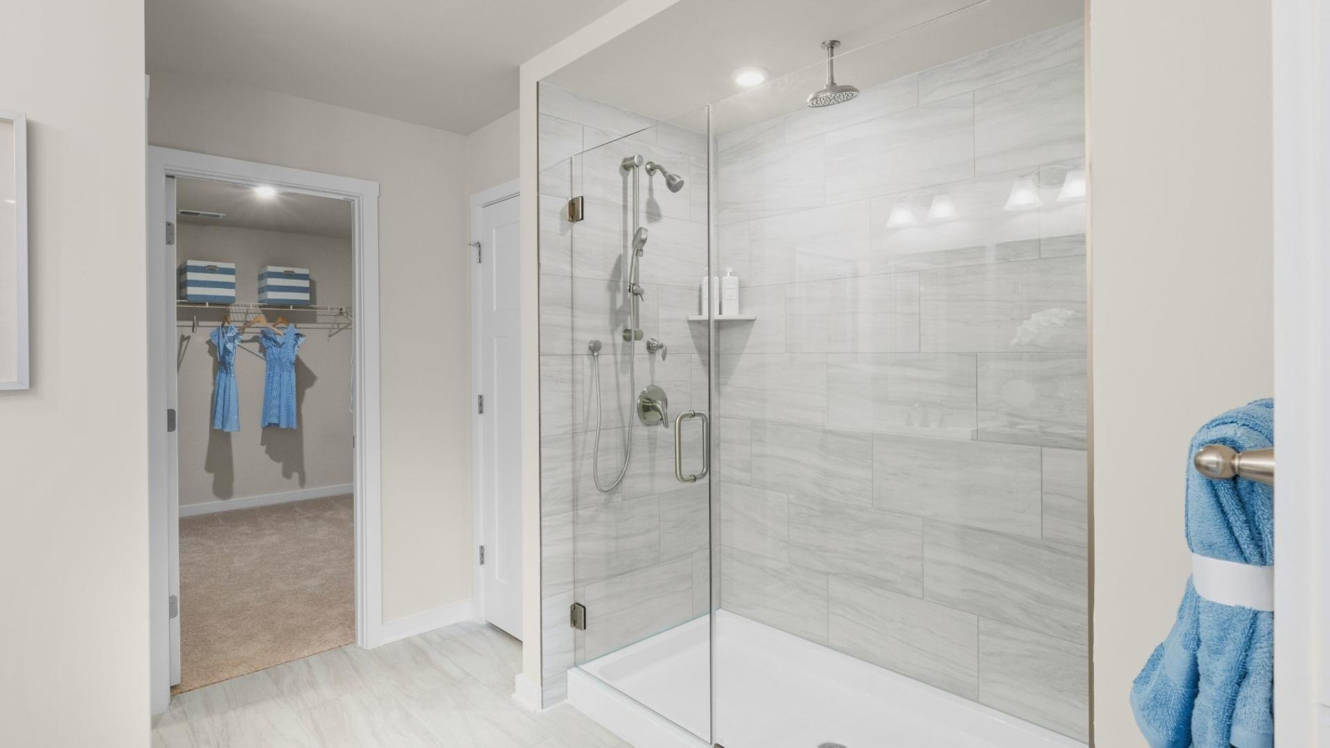 Have a spa-like bath with dual vanities, frameless showers, and rain shower heads – you deserve it!