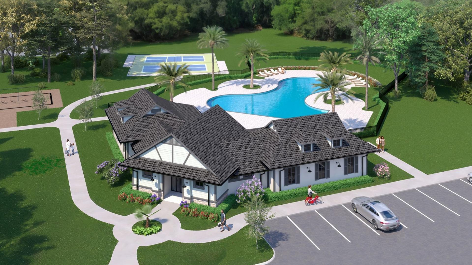 Enjoy resort-style living: pool, clubhouse, fitness, pickleball, and playground.
