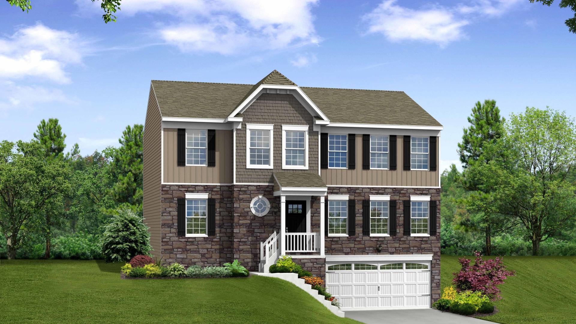 Elevation: A Opt New England Partial Brick Front