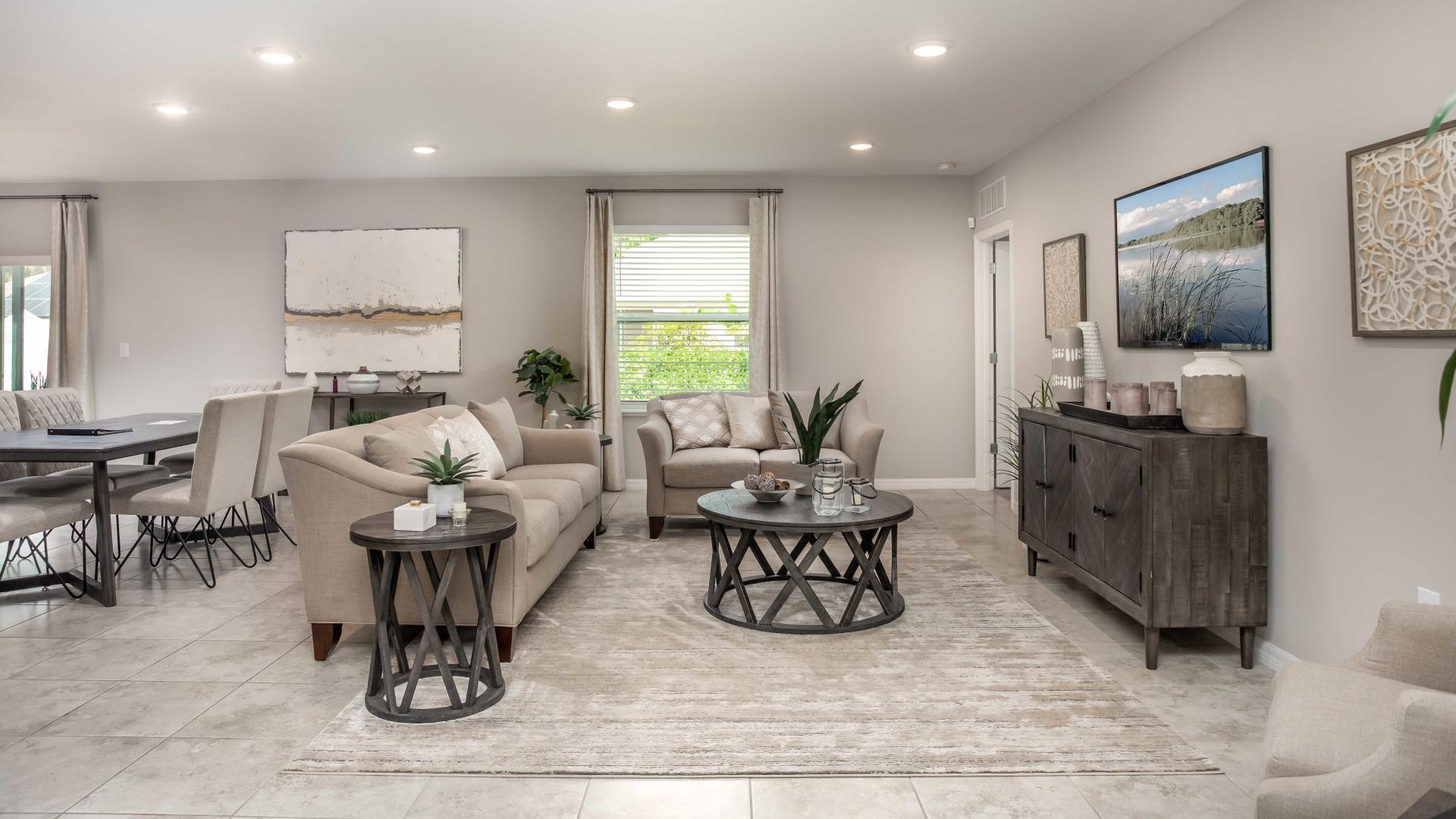 Open-concept floor plans and 9' ceilings on the first floor.