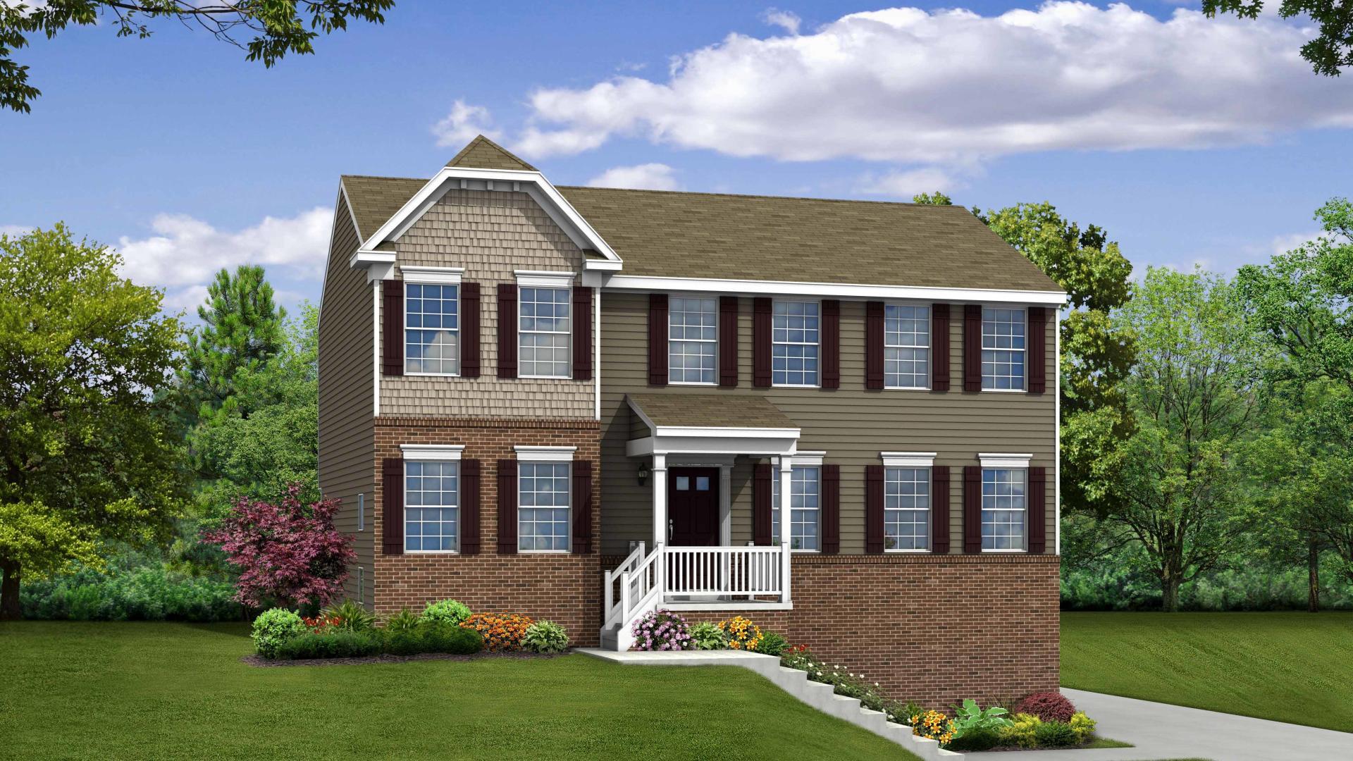 Elevation: G Opt New England Partial Brick Front