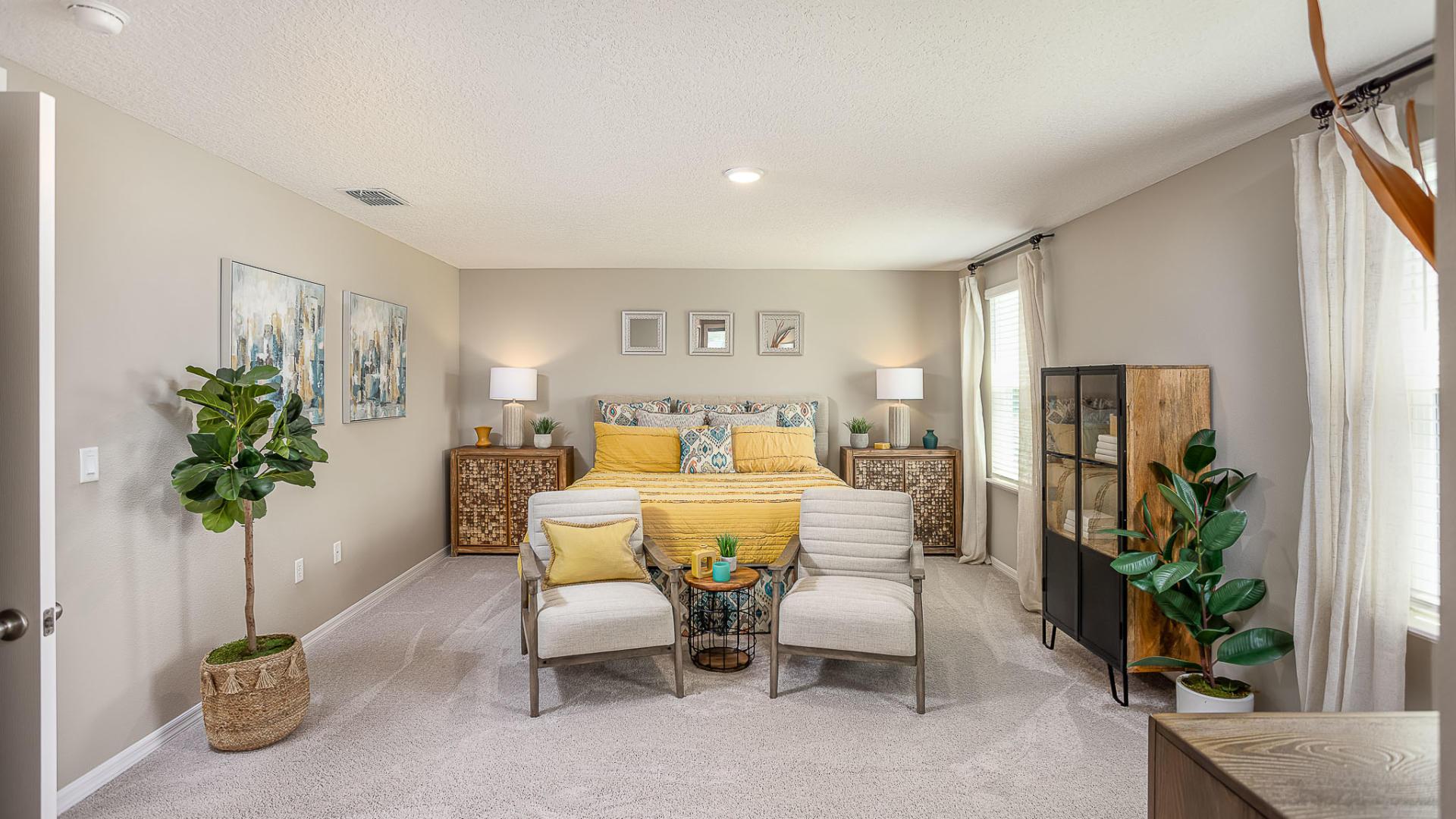 Retreat to your private master bedroom at the end of the day.