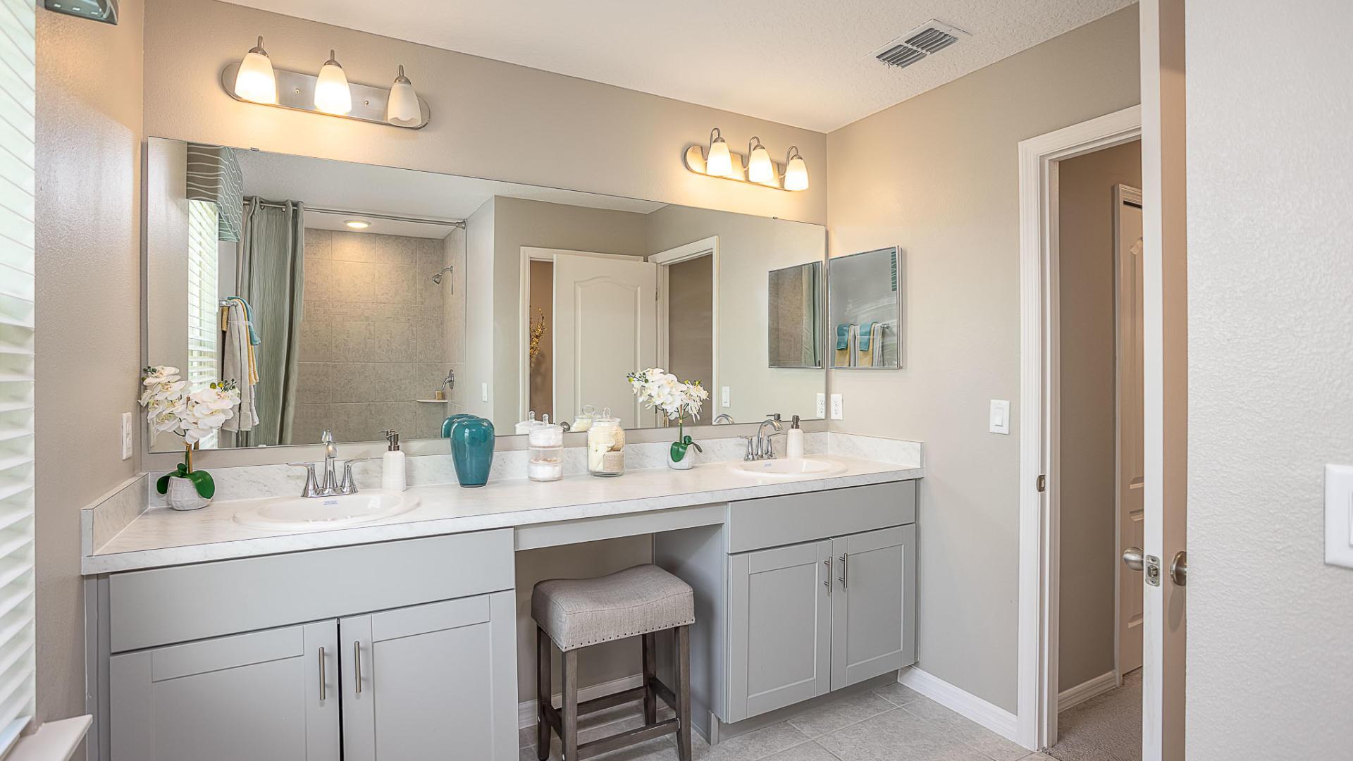 Double vanities make getting ready in the morning a breeze.
