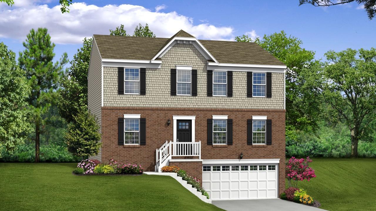 Elevation: A Opt New England Facade & Garage Door