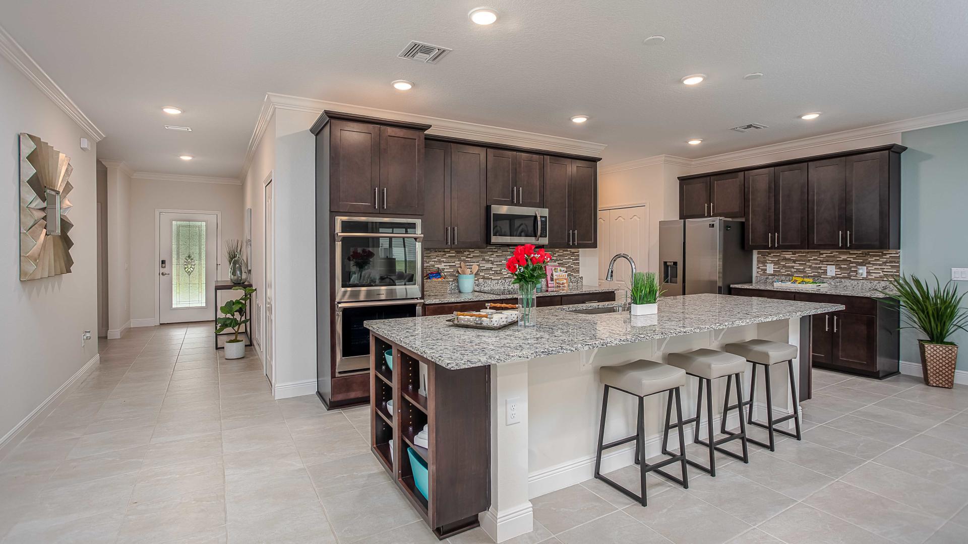 Gourmet kitchens ideal for prepping family dinners.