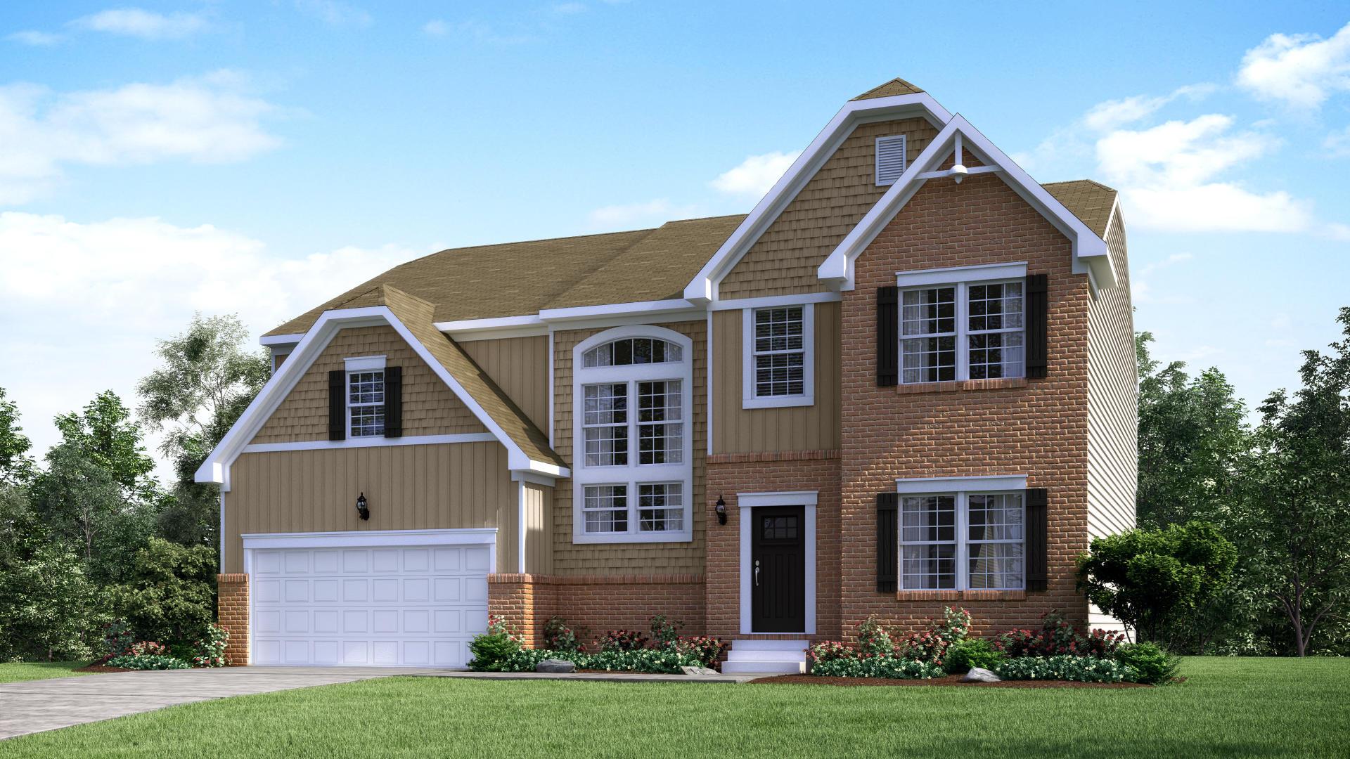 Elevation: E New England Part Brick Front Scheme