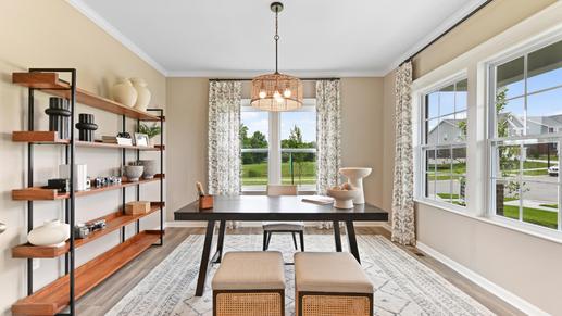 Turn flex spaces into an at home office or study.