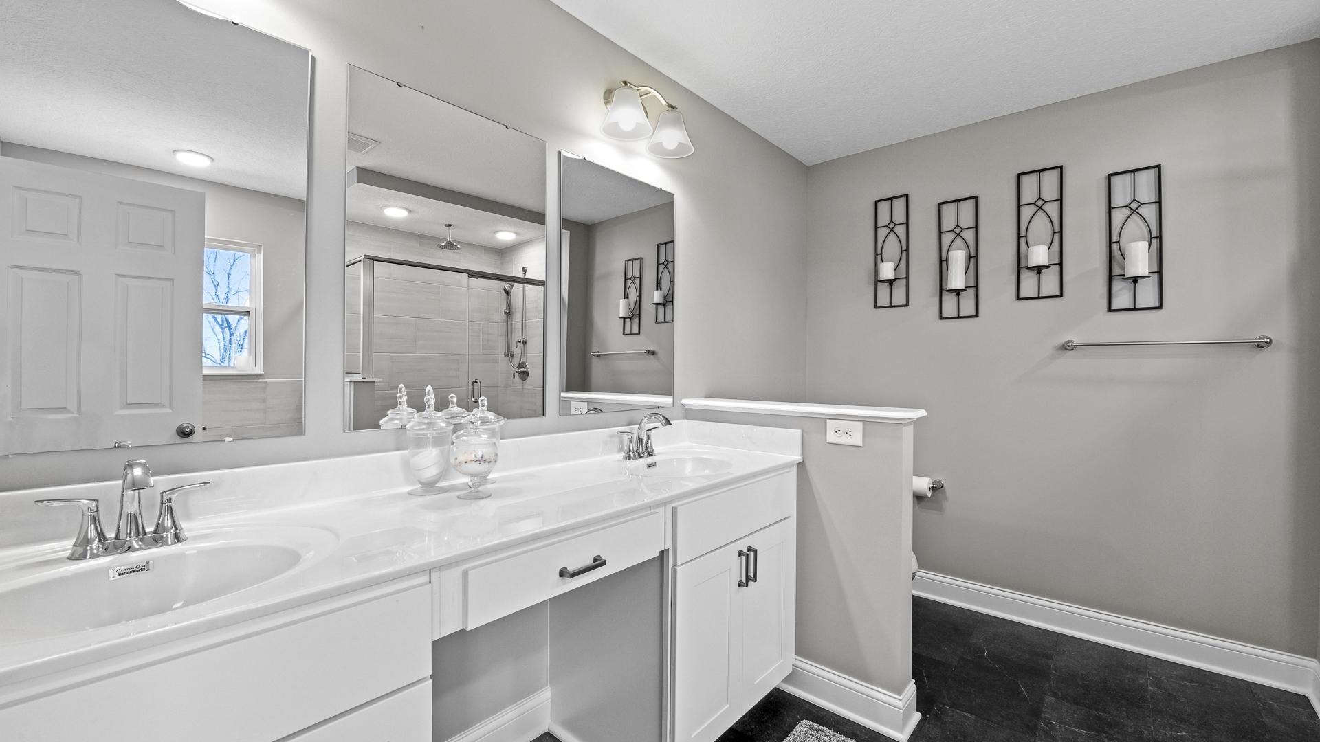 Your new master baths features walk-in showers and plenty of storage space for your everyday essentials...