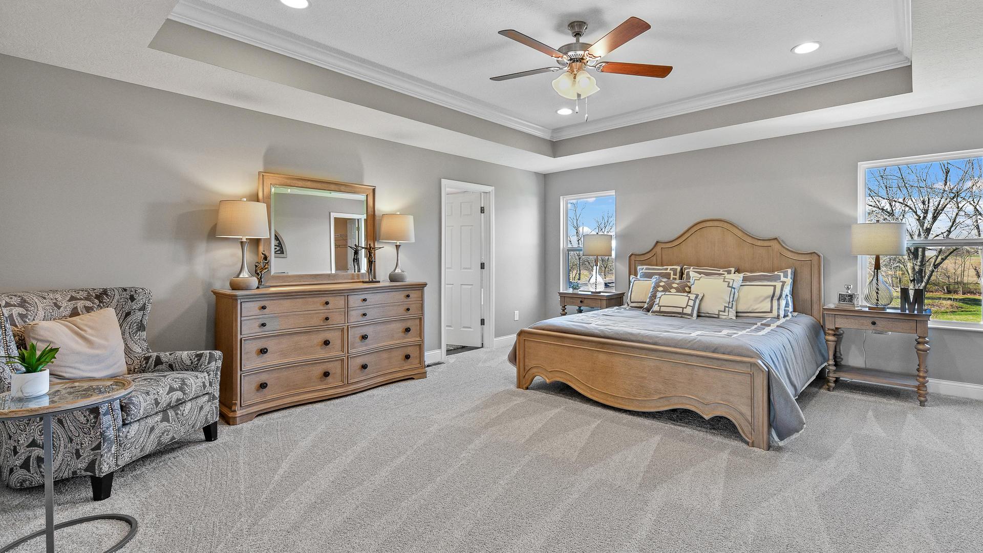 Luxurious master suites with spacious, walk-in closets.
