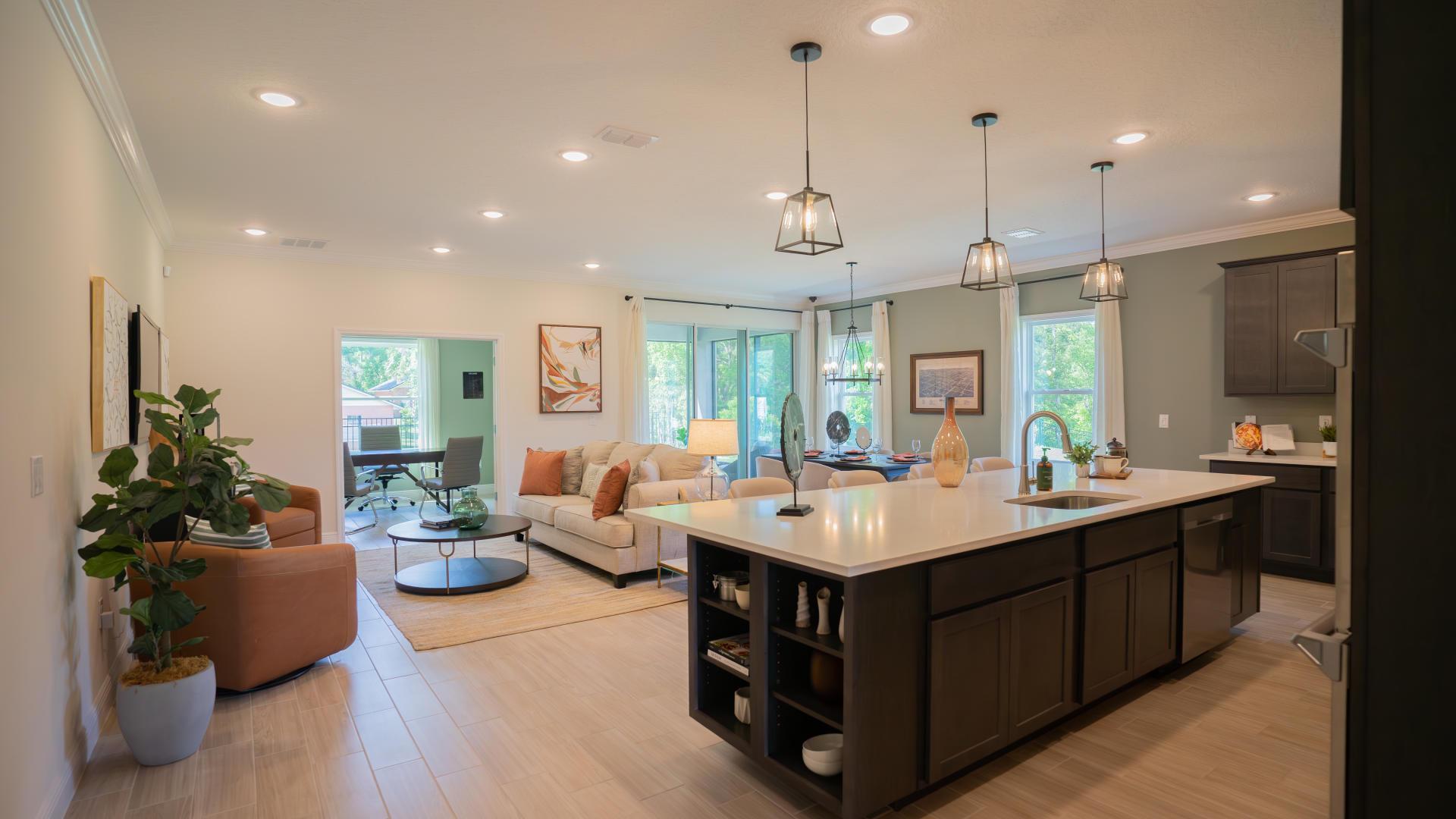 Host a dinner and game night with friends and family in your new open concept floor plan.