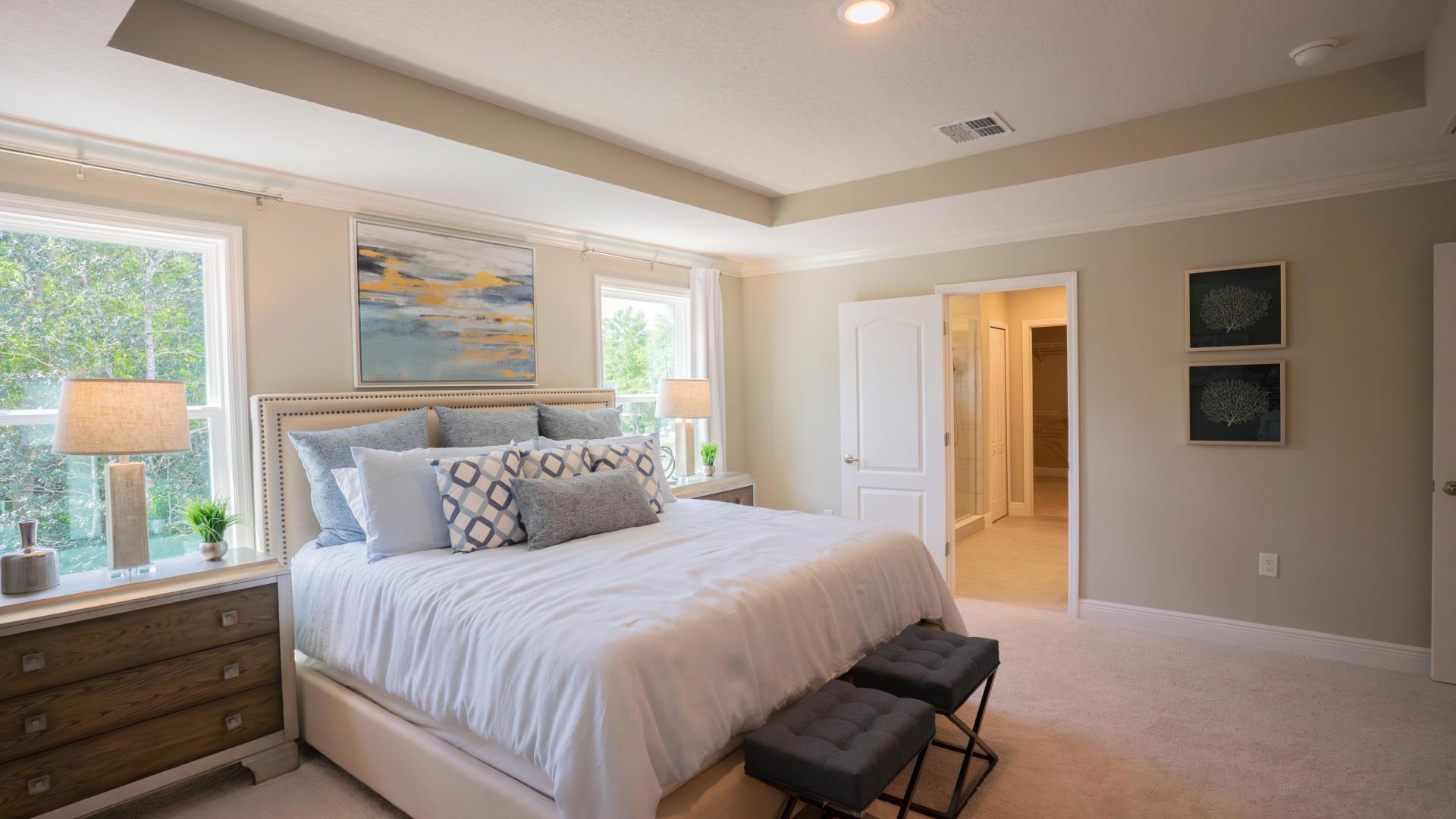 Turn your master bedroom into an oasis, with enough room to fit a king bed.