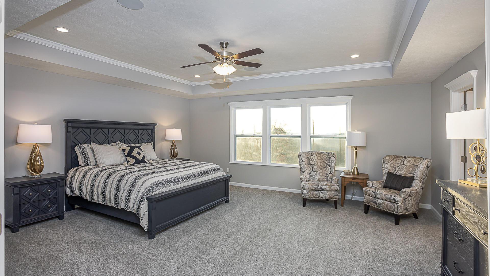 Master bedrooms with walk-in closets and modern bathrooms.