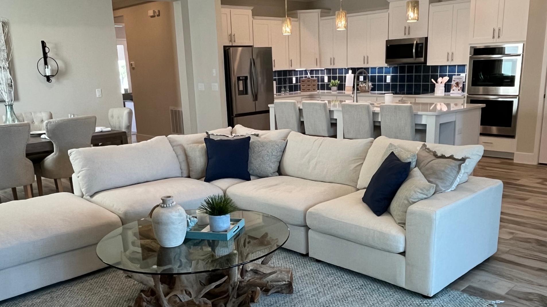 Watch a movie, read a book, or enjoy a cup of coffee in your new living room.