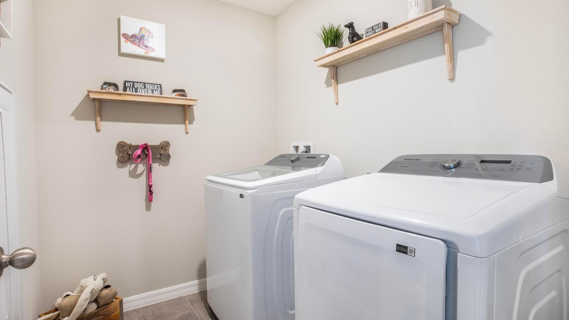 Laundry has never been easier with your very own laundry room included with every floorplan.