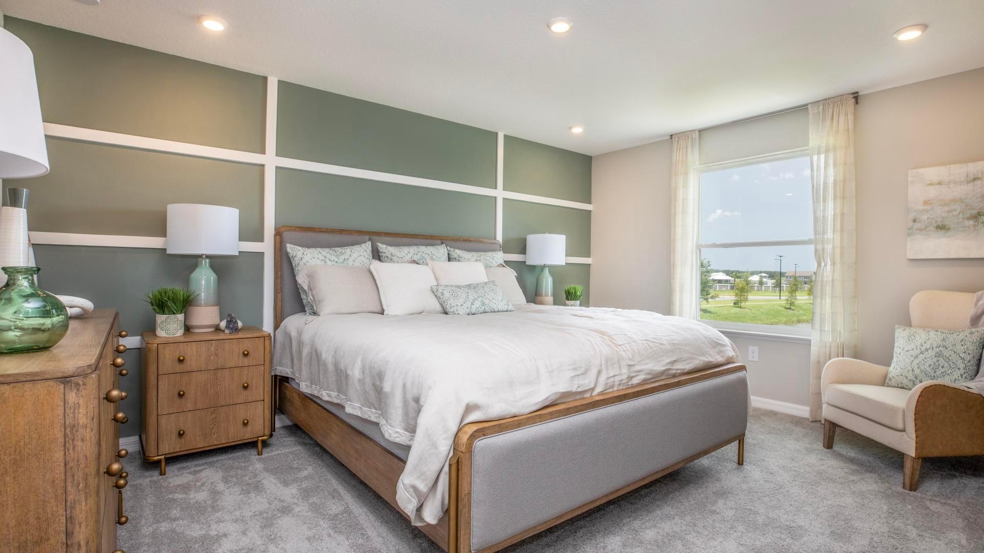 Your master suite has room for a king sized bed!