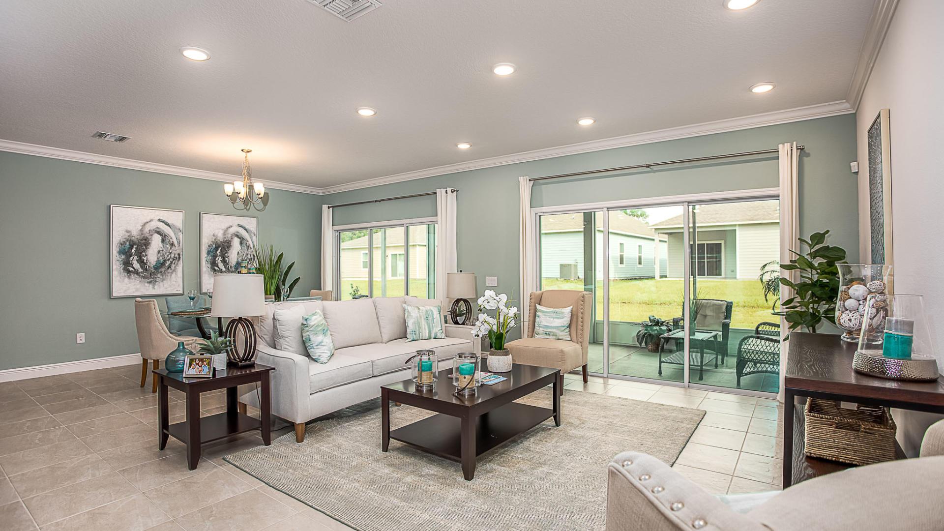 Open-concept floor plans and 9' ceilings on the first floor.