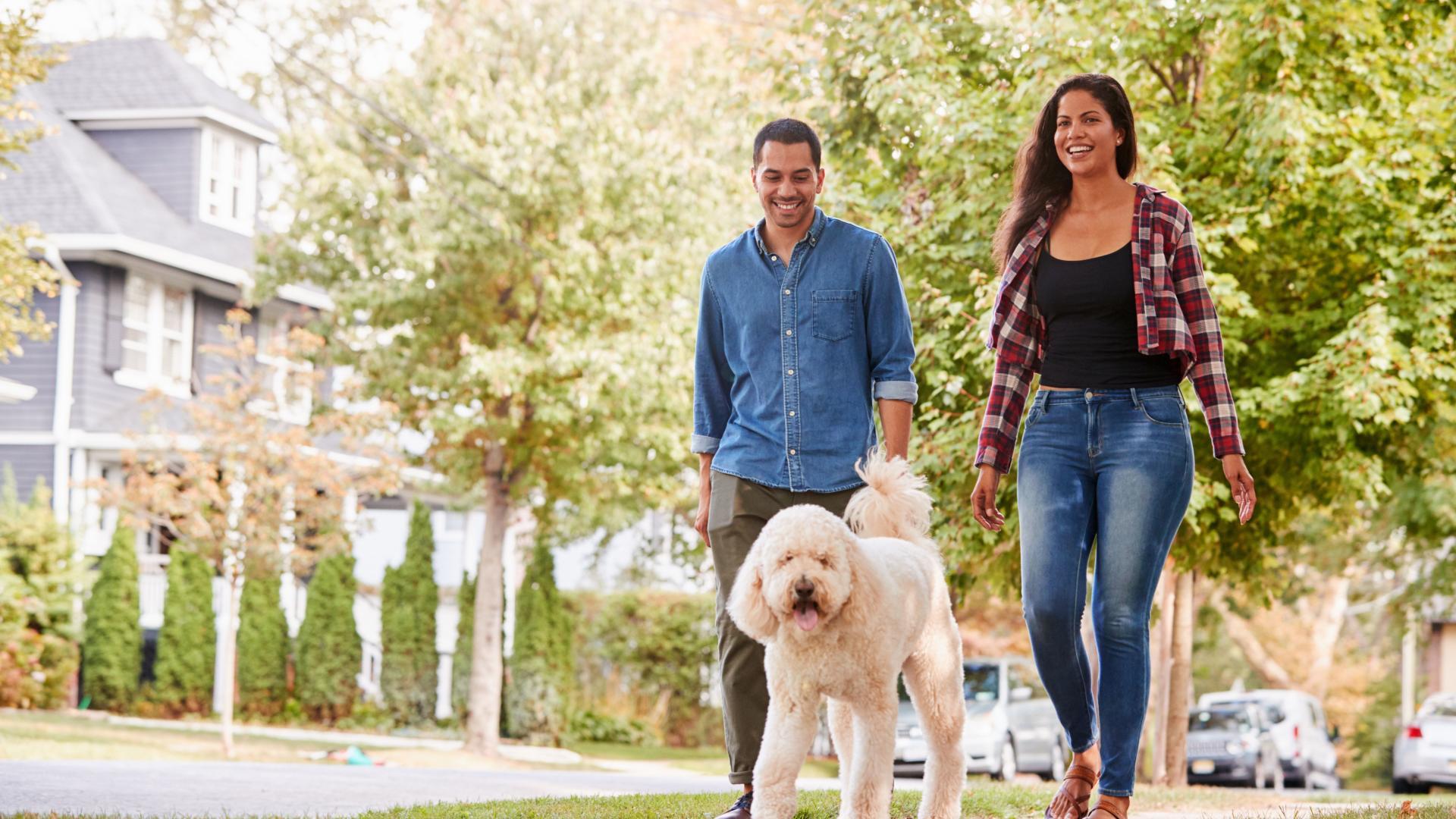 This established community has sidewalk lined streets so you and your best friend can get their steps in!