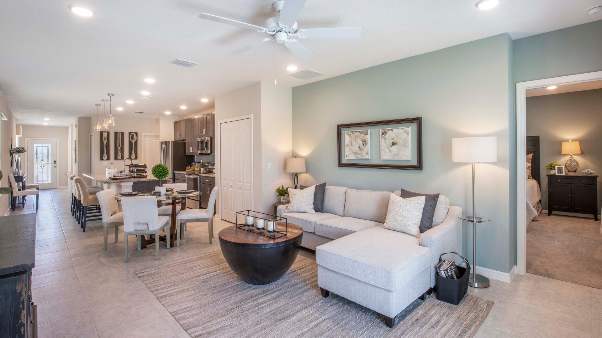 Open-concept floor plans and up to 11' ceilings on the first floor.