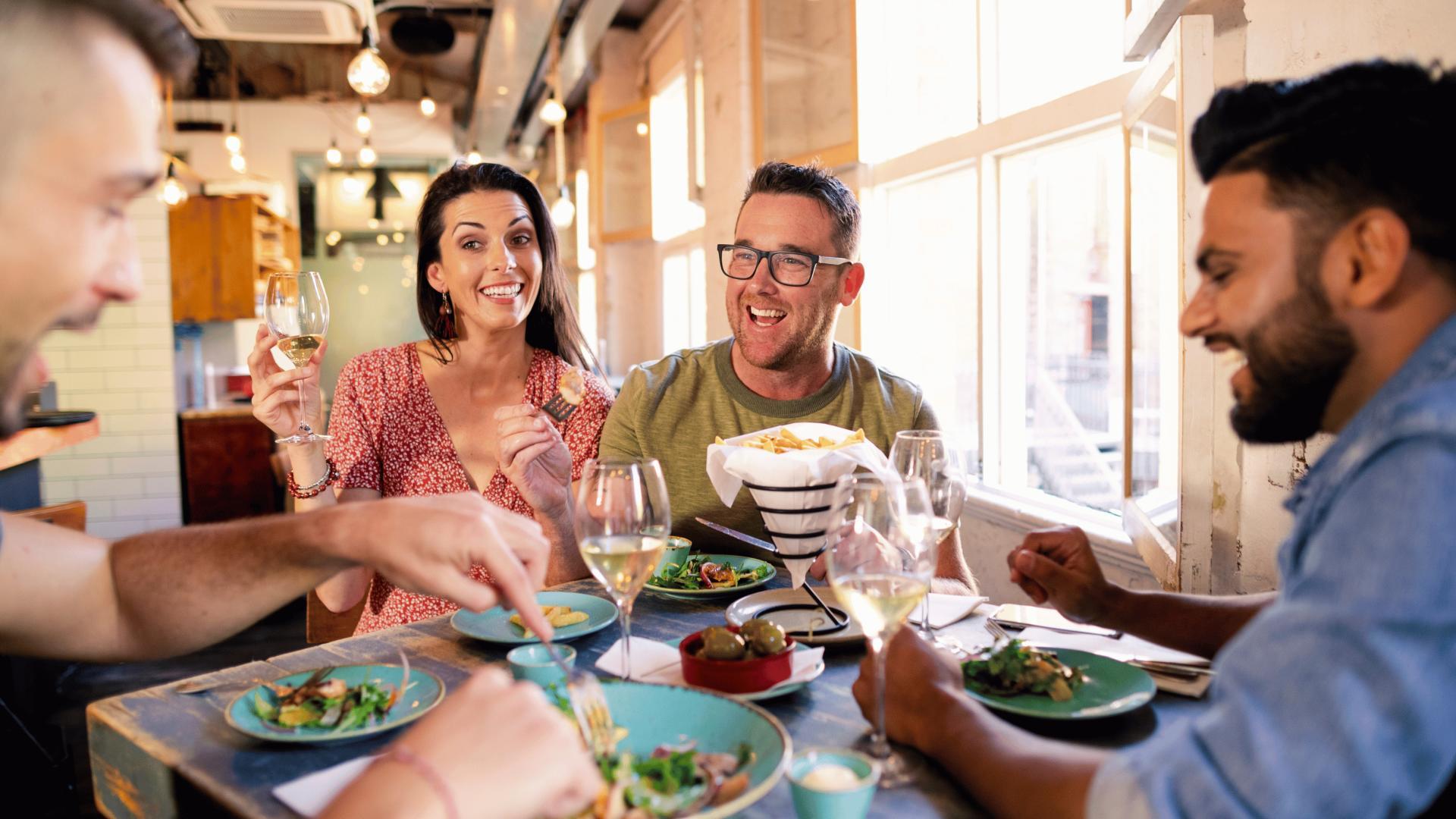 Grab a bite to eat at Snapshots Lounge, Pocho’s Tequila &amp; Cocina, Three Tigers Brewing Company, and other options nearby.