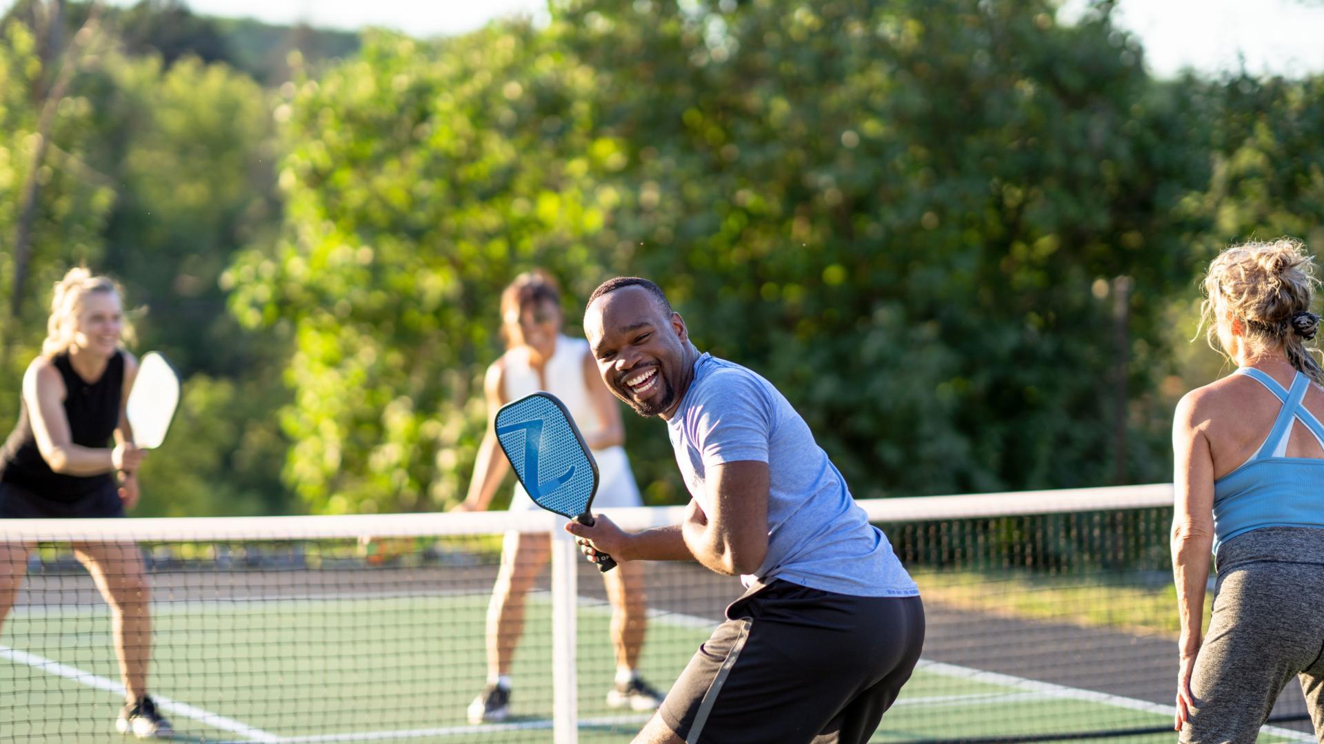 Meet up with neighbors and challenge them to a pickleball game!