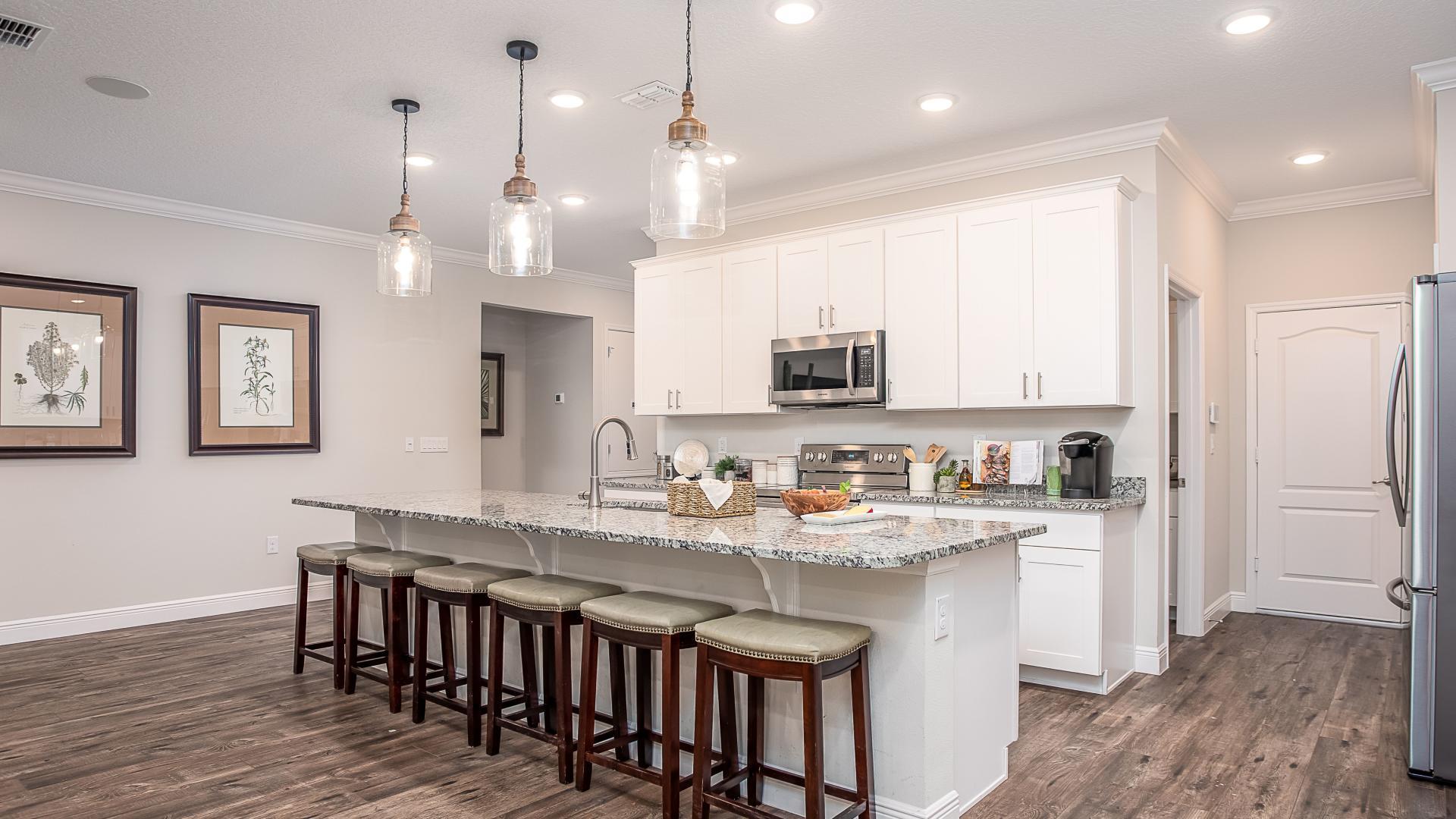Your new kitchen has it all - islands with ample storage, stainless steel appliances, and more!