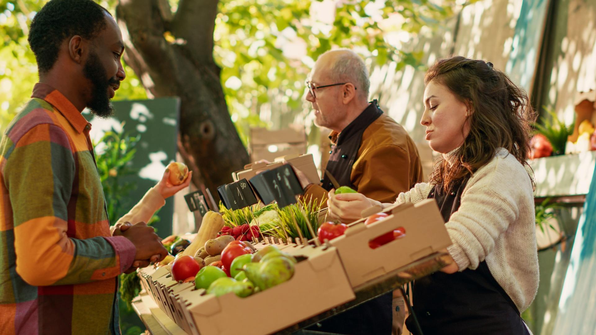 Enjoy fresh fruit and veggies every Saturday at the Warrenton Farmers Market in Old Town.