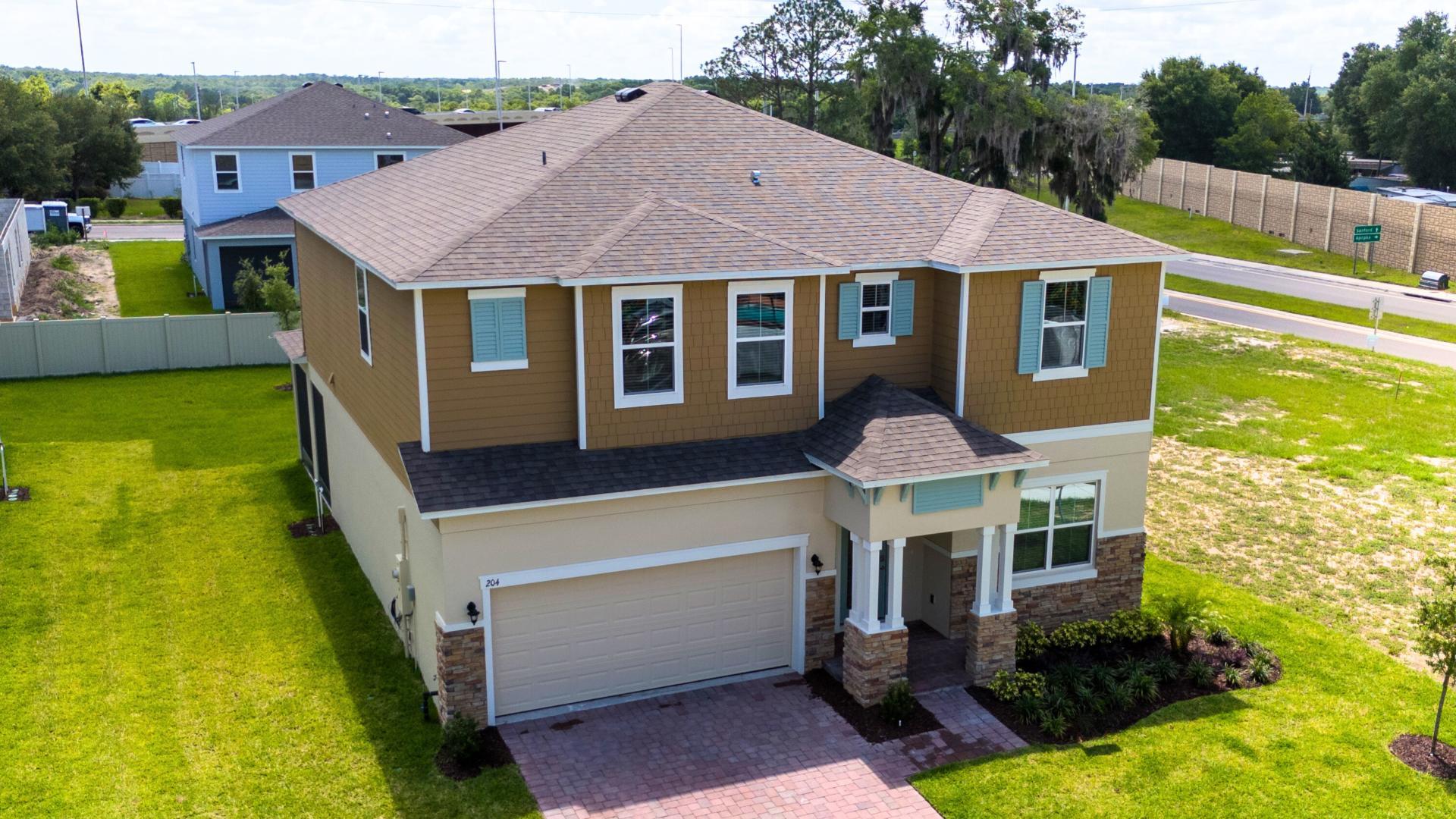 Single story and two story floor plans are available.