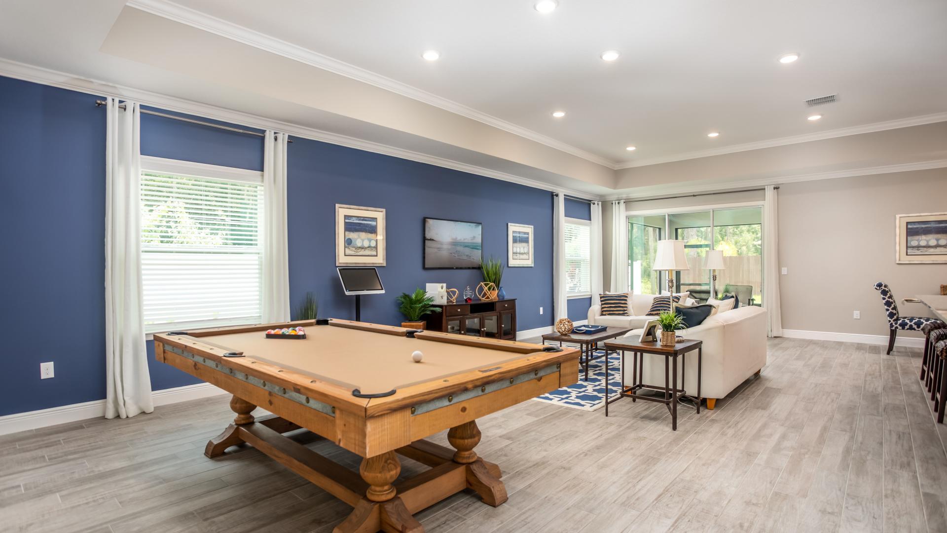 Home designs offer extra space for a pool table, office, playroom, guest bedroom or dining area.