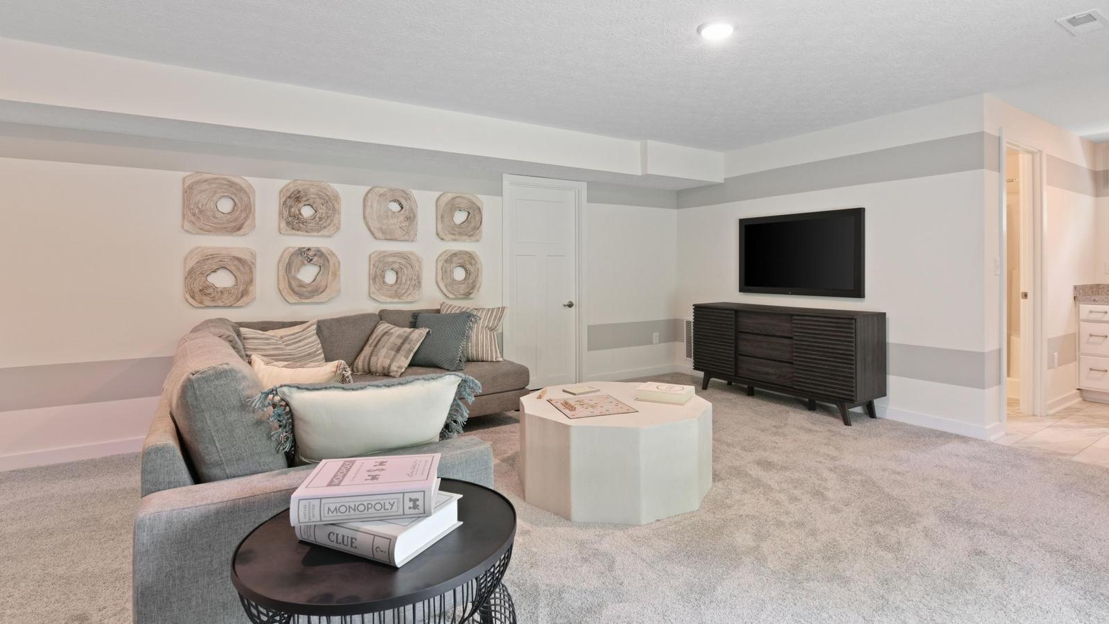 Finished basements available for extra hangout space, media room or a home gym.